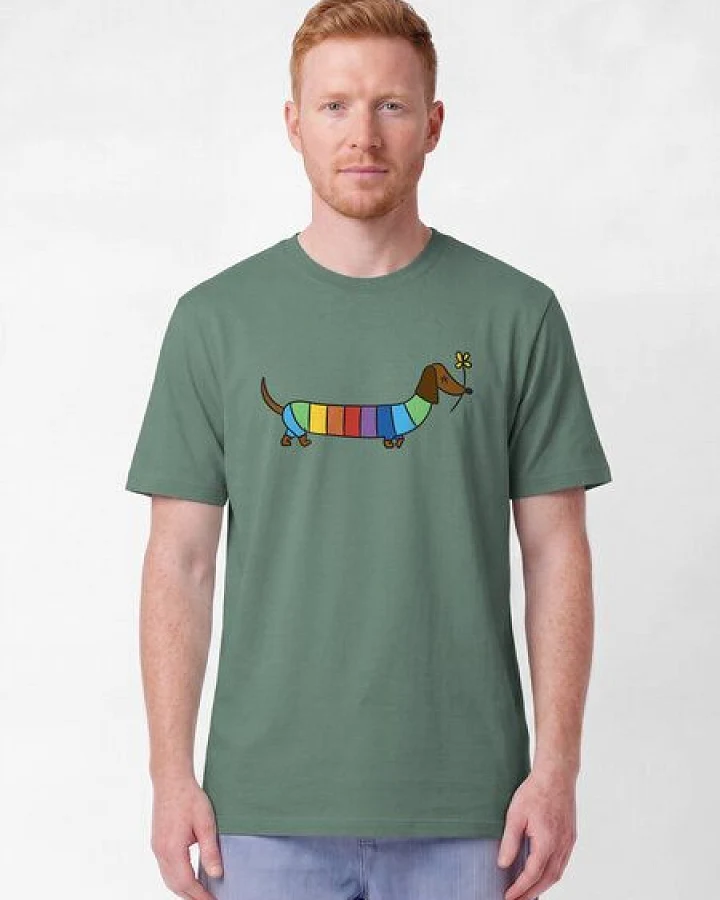 Produktseite: watapparel T-Shirt Unisex Regenbogen Dackel