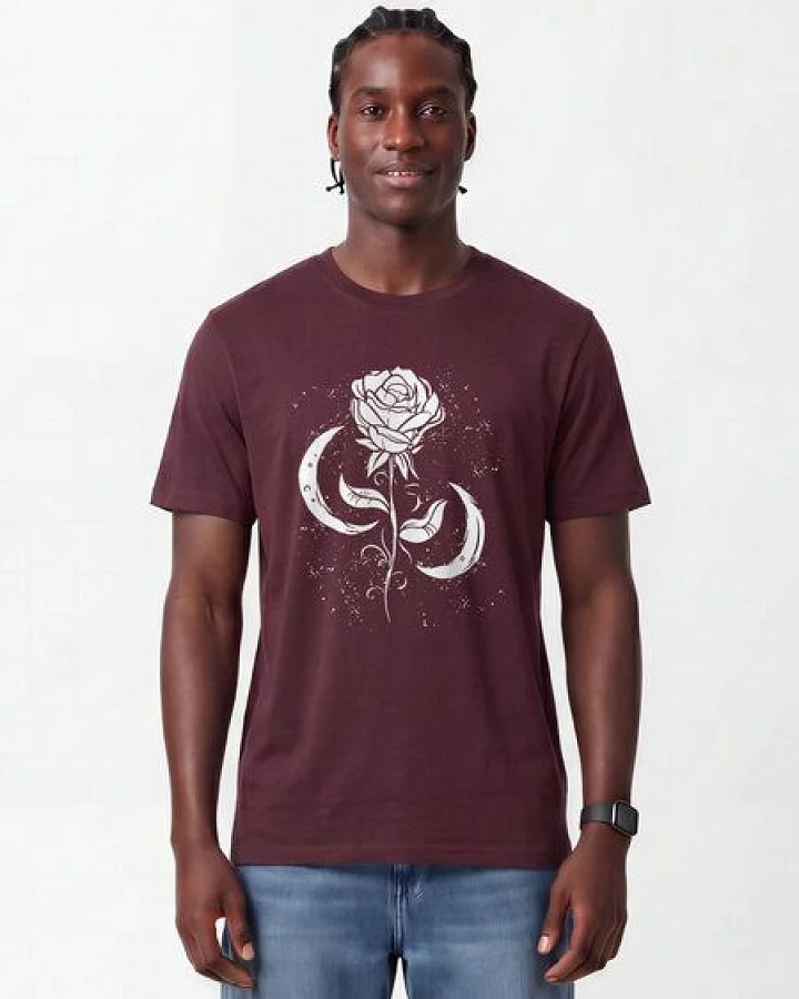 Produktseite: watapparel T-Shirt Unisex Rose und Mond