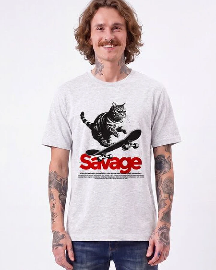 Produktseite: watapparel T-Shirt Unisex Savage cat