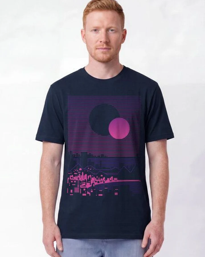 watapparel T-Shirt Unisex Sun and Moon Skyline