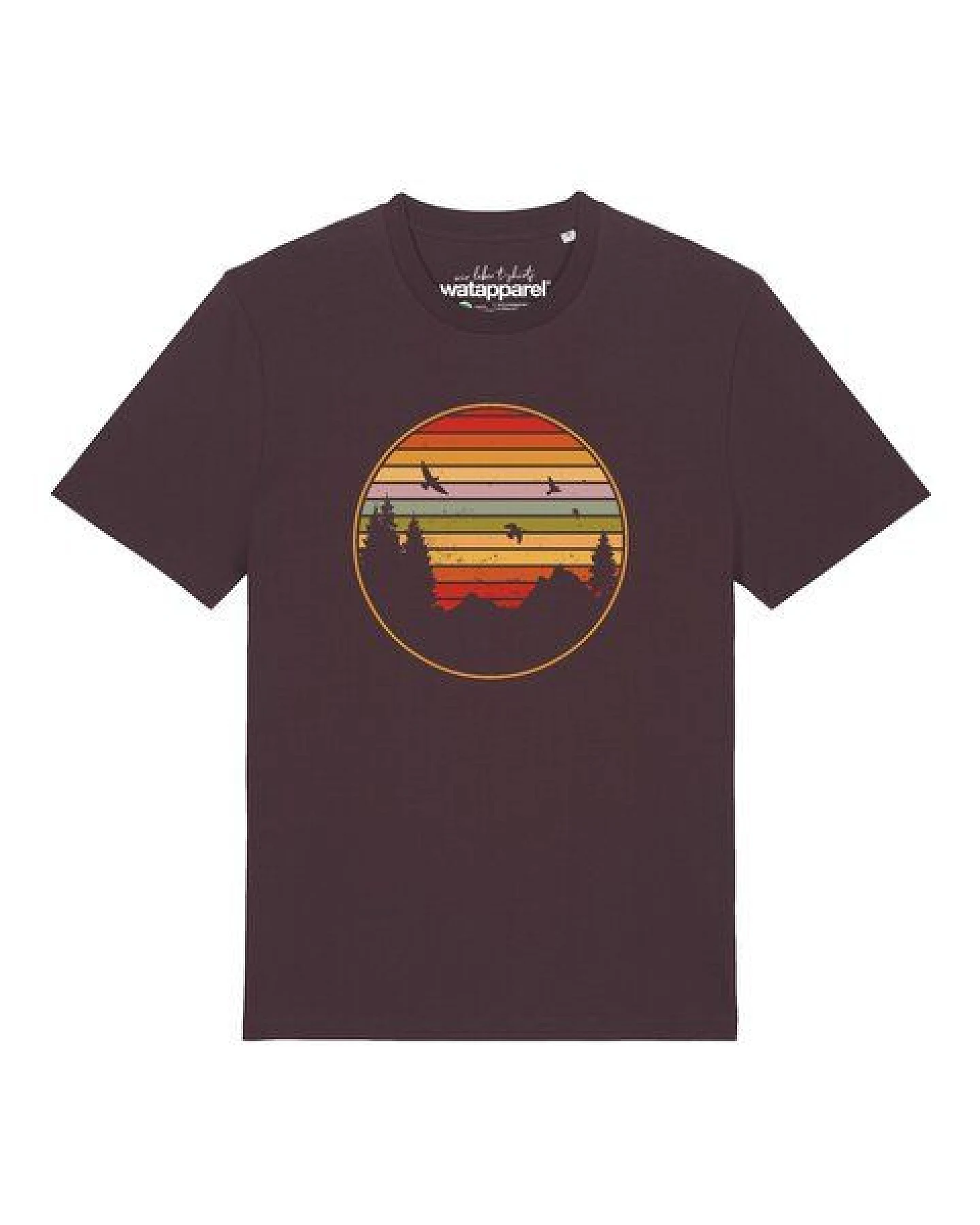 watapparel T-Shirt Unisex Sunset Berge & Tannen – Ansicht 2