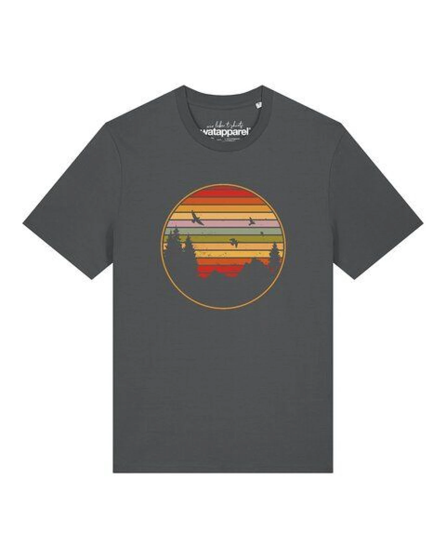 watapparel T-Shirt Unisex Sunset Berge & Tannen – Ansicht 2