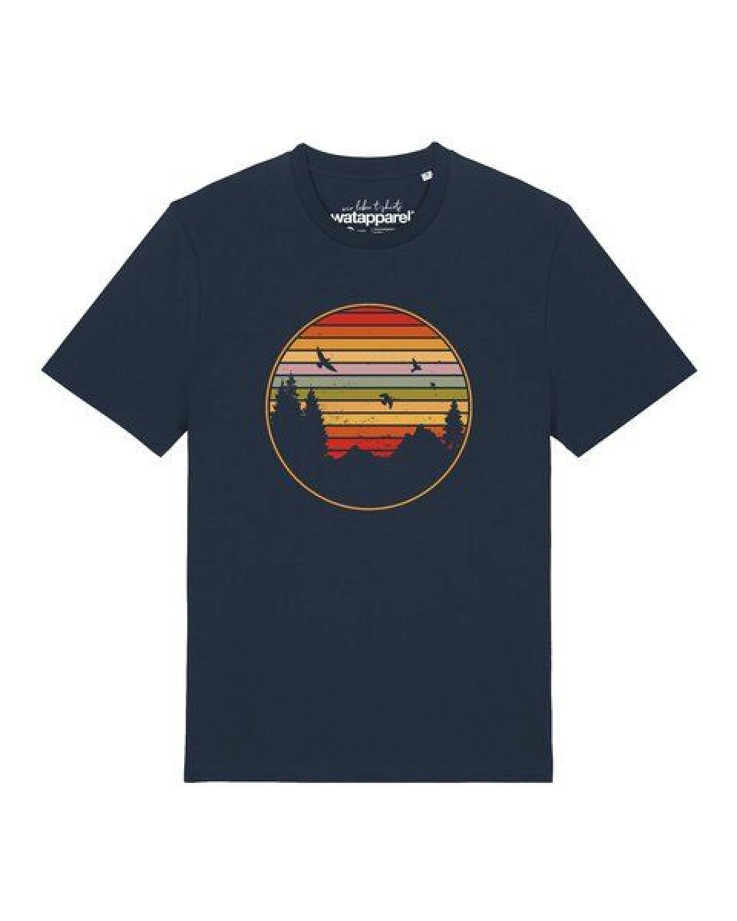 watapparel T-Shirt Unisex Sunset Berge & Tannen – Ansicht 2