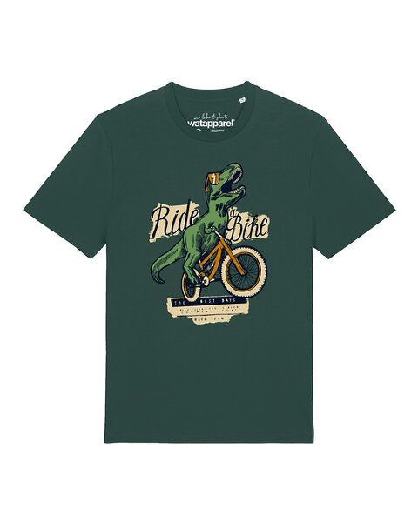 watapparel T-Shirt Unisex T-Rex Fahrrad – Ansicht 2