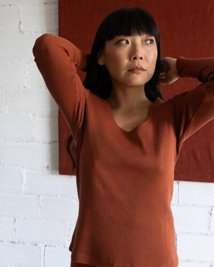 TIRALAHILACHA Gaia basic T-shirt ribbed