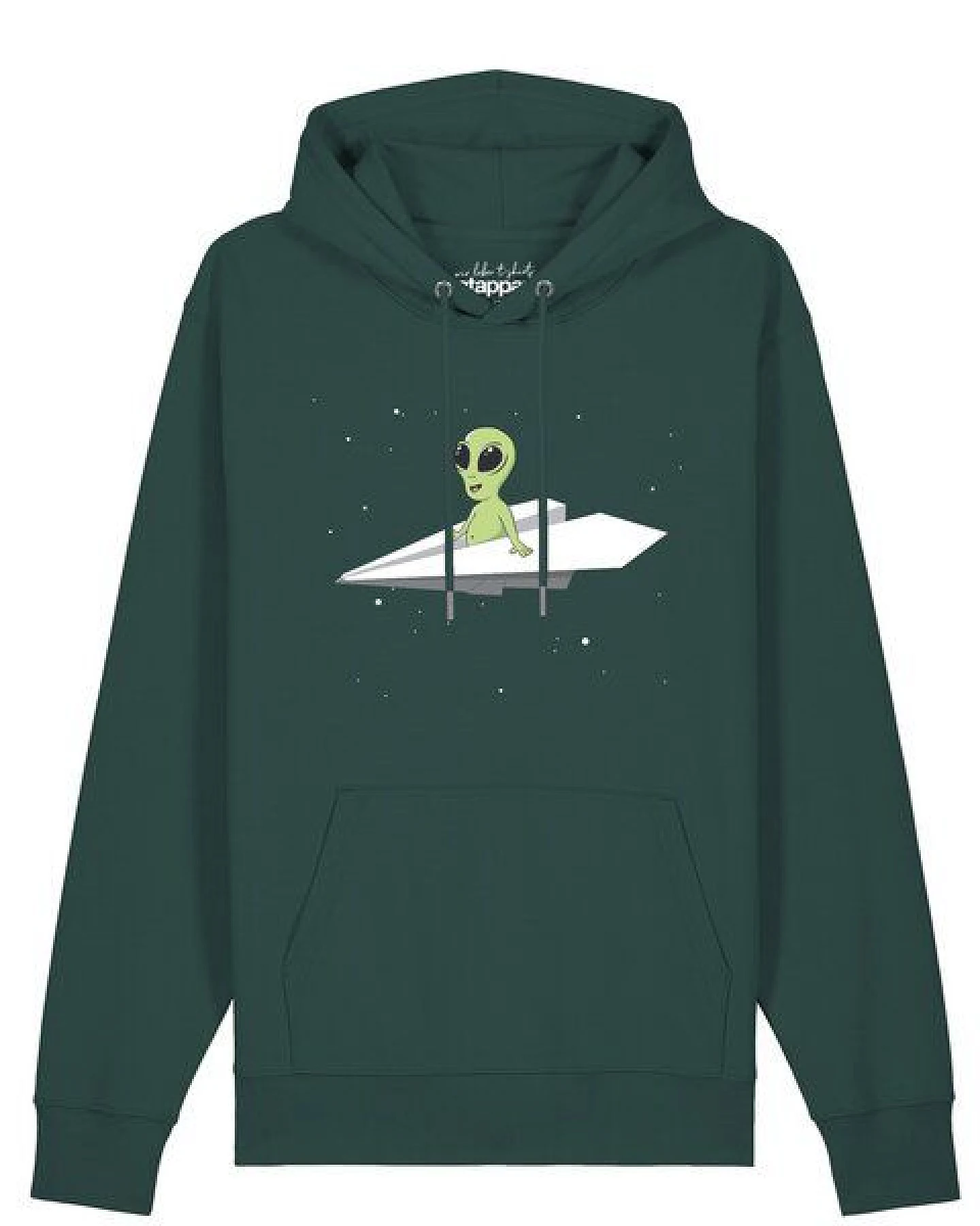 watapparel Hoodie Unisex Alien on a paper plane – Ansicht 2