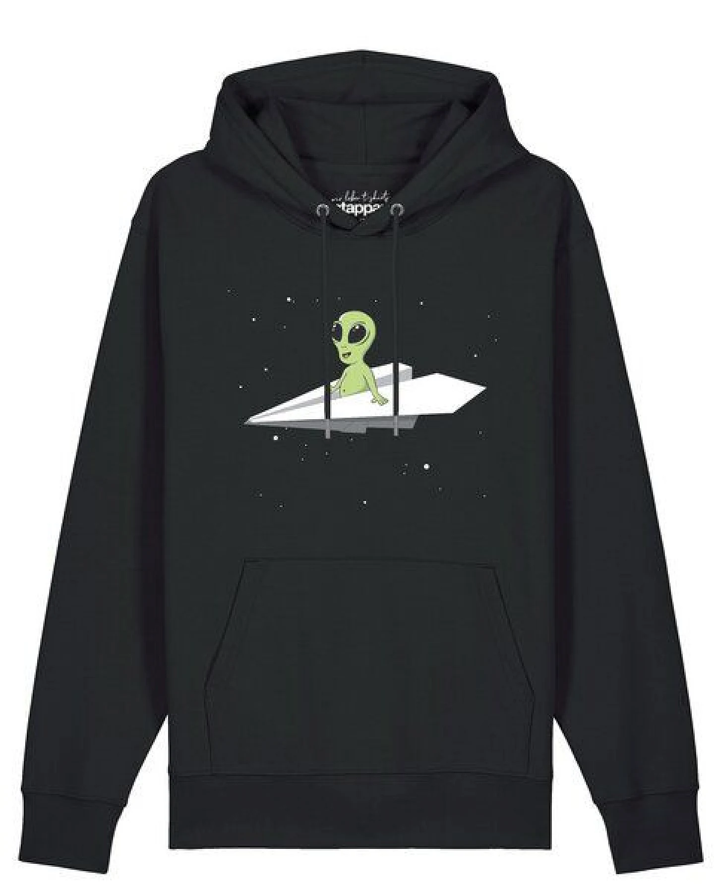watapparel Hoodie Unisex Alien on a paper plane – Ansicht 2