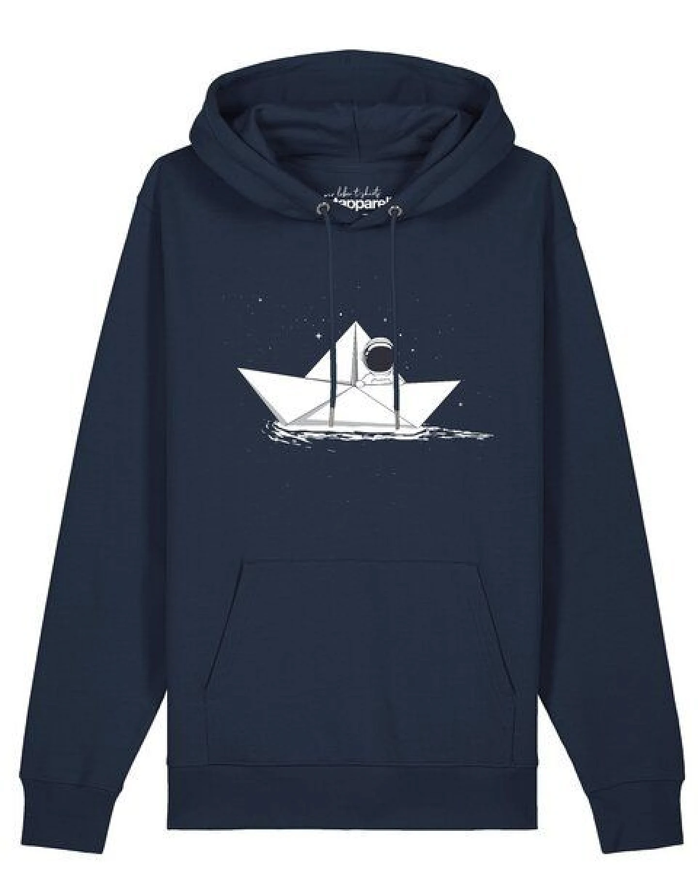 watapparel Hoodie Unisex Astronaut in paper boat – Ansicht 2