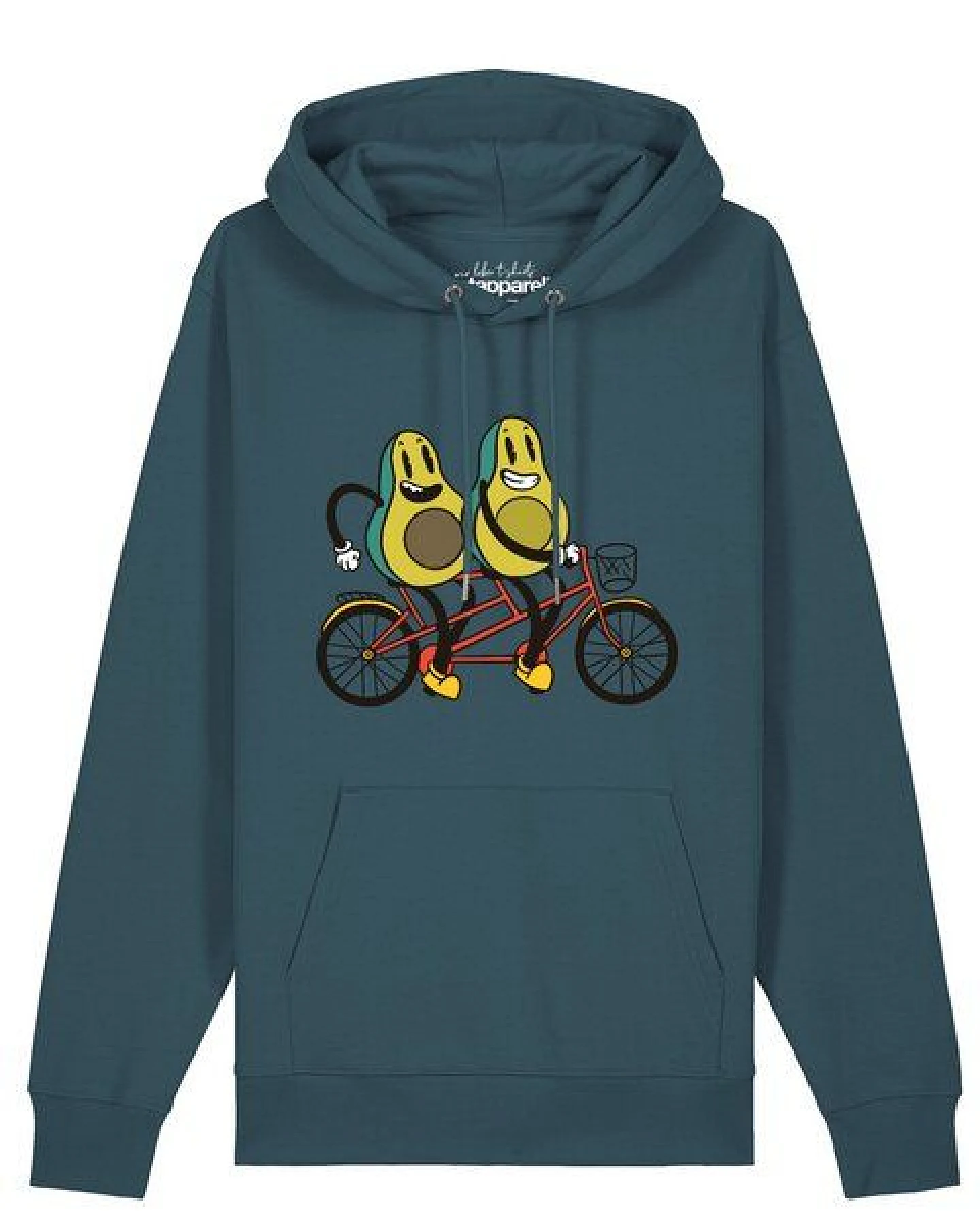 watapparel Hoodie Unisex Avocado Fahrrad – Ansicht 2