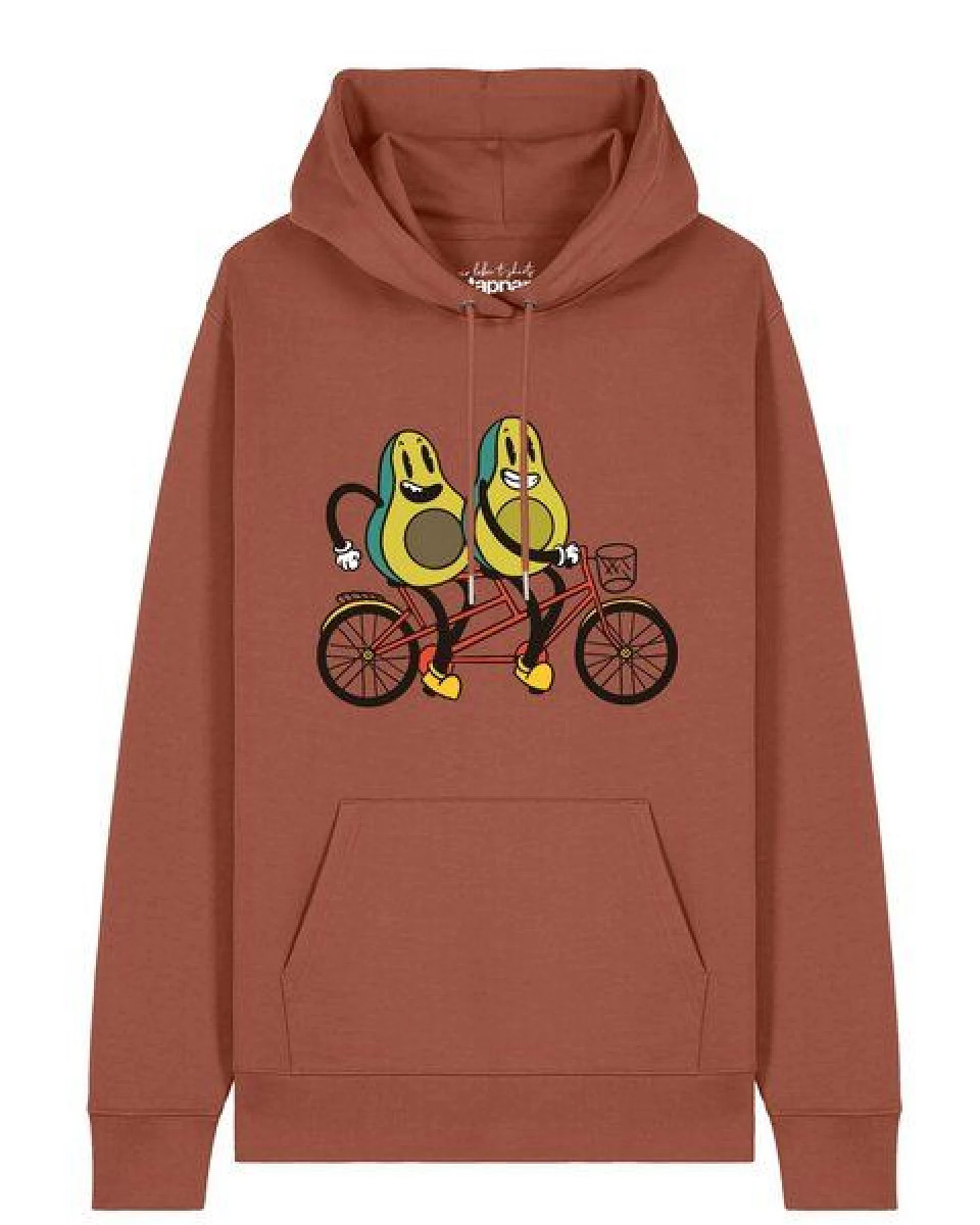 watapparel Hoodie Unisex Avocado Fahrrad – Ansicht 2