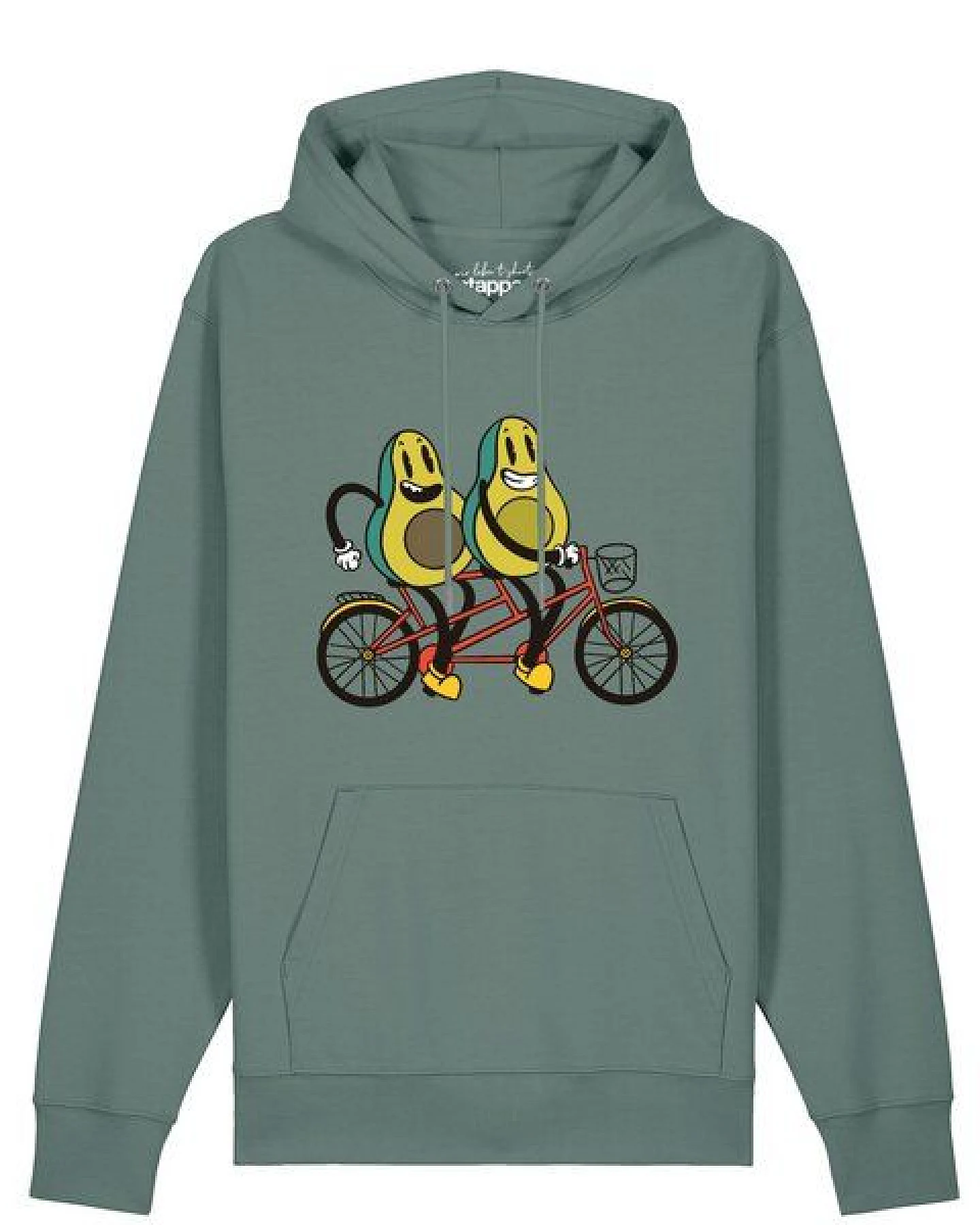 watapparel Hoodie Unisex Avocado Fahrrad – Ansicht 2