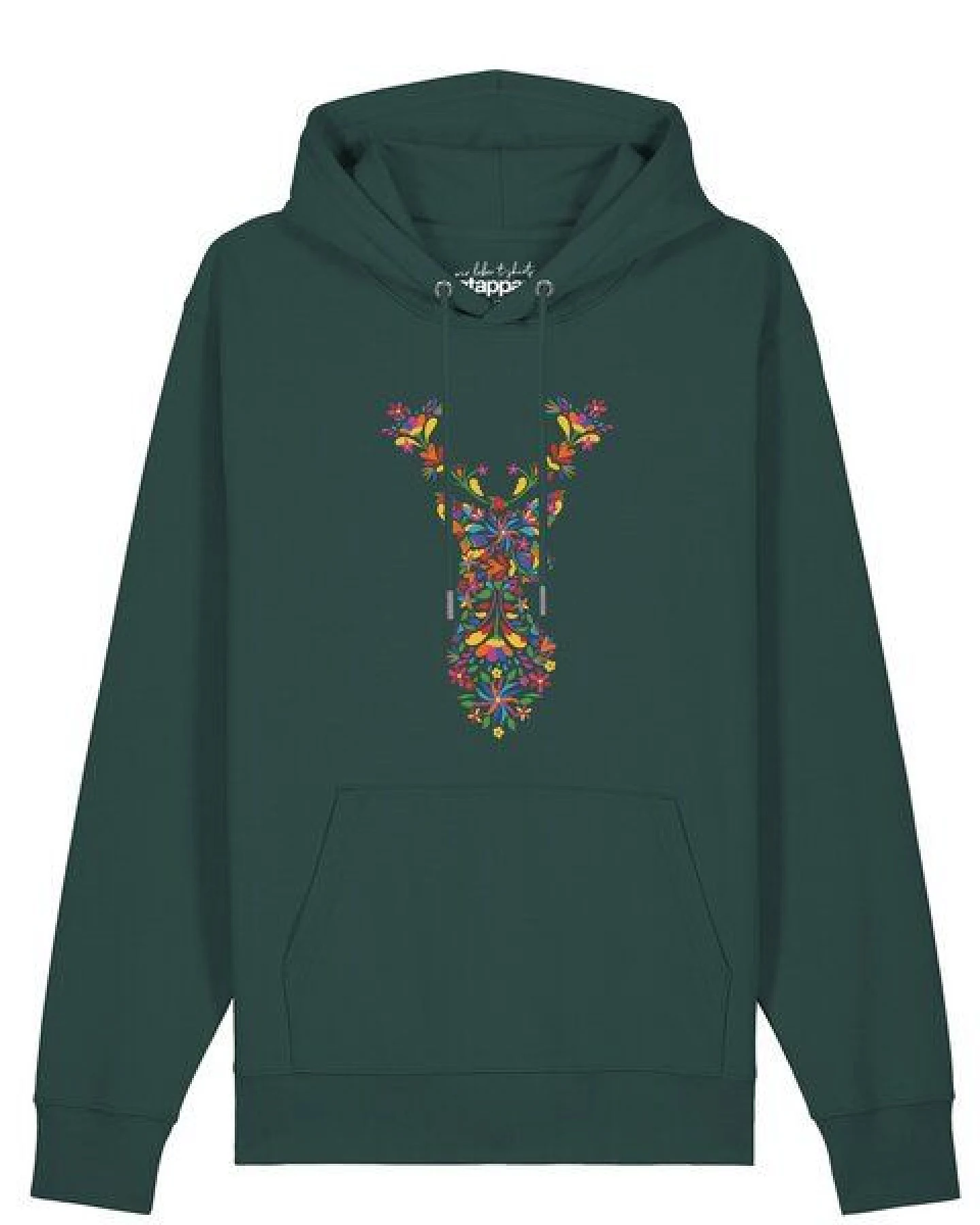 watapparel Hoodie Unisex Floral Deer – Ansicht 2
