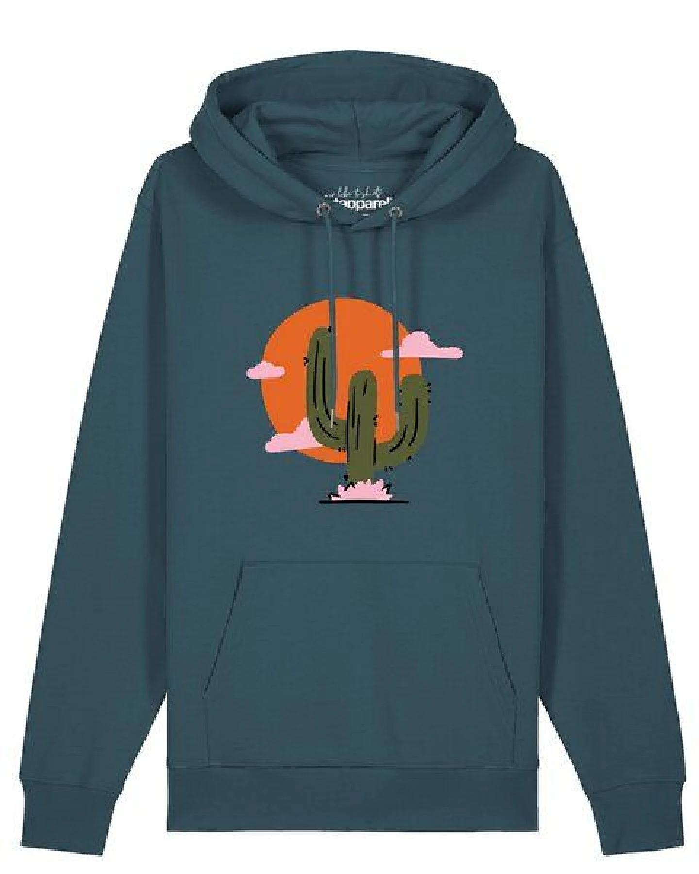 watapparel Hoodie Unisex Kaktus im Sonnenuntergang – Ansicht 2