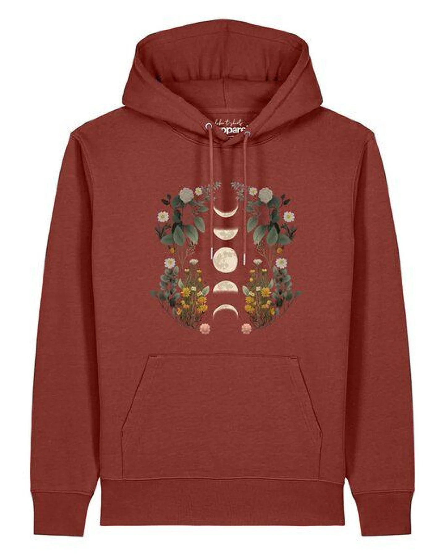 watapparel Hoodie Unisex Moonphases & Flowers – Ansicht 2