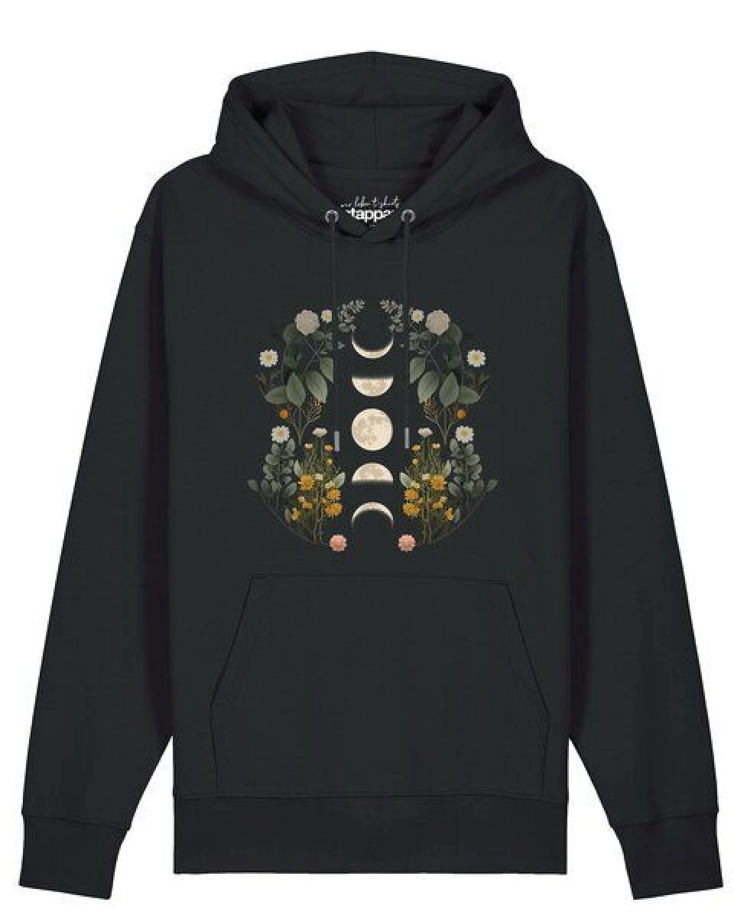watapparel Hoodie Unisex Moonphases & Flowers – Ansicht 2