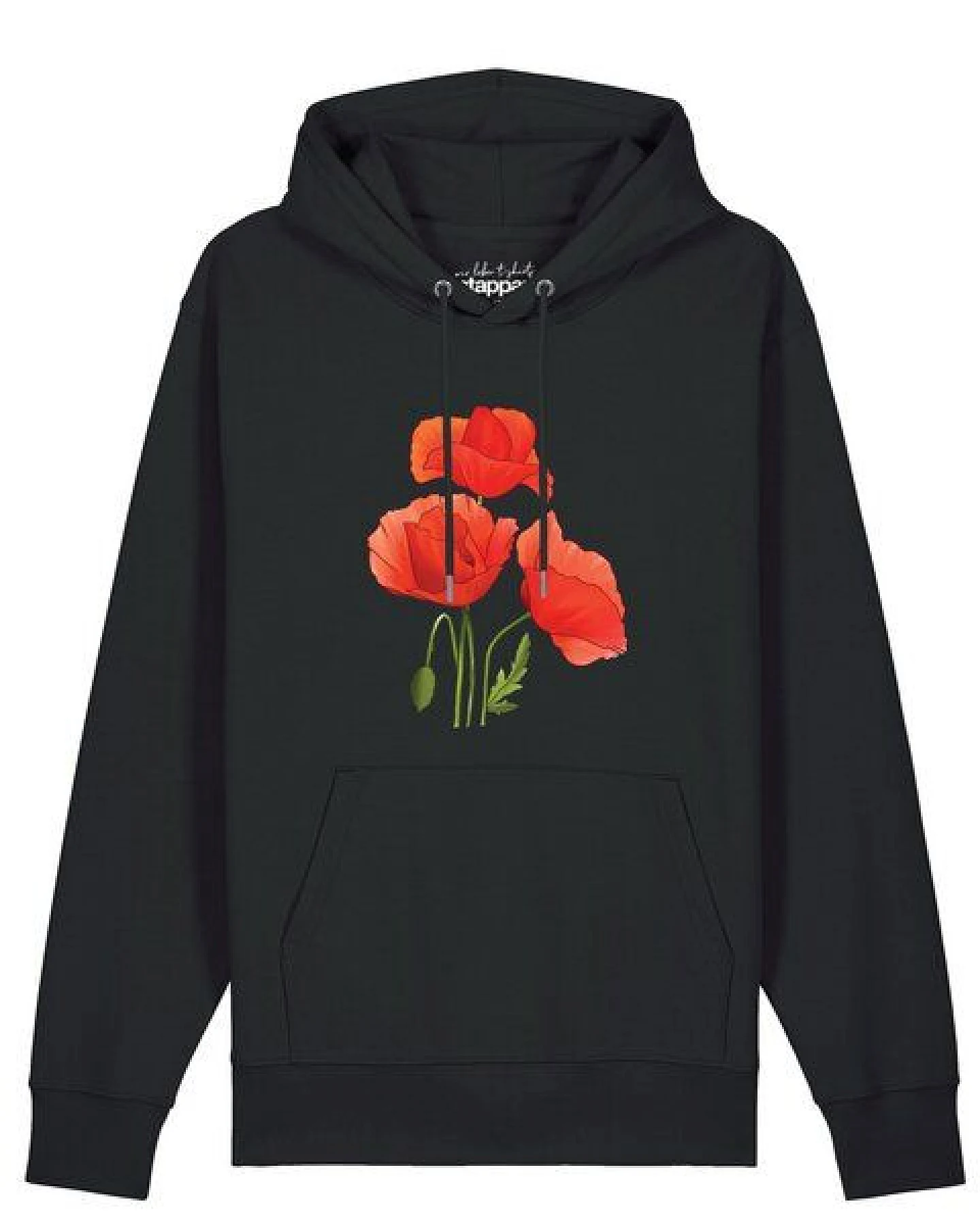 watapparel Hoodie Unisex Poppy Flowers – Ansicht 2