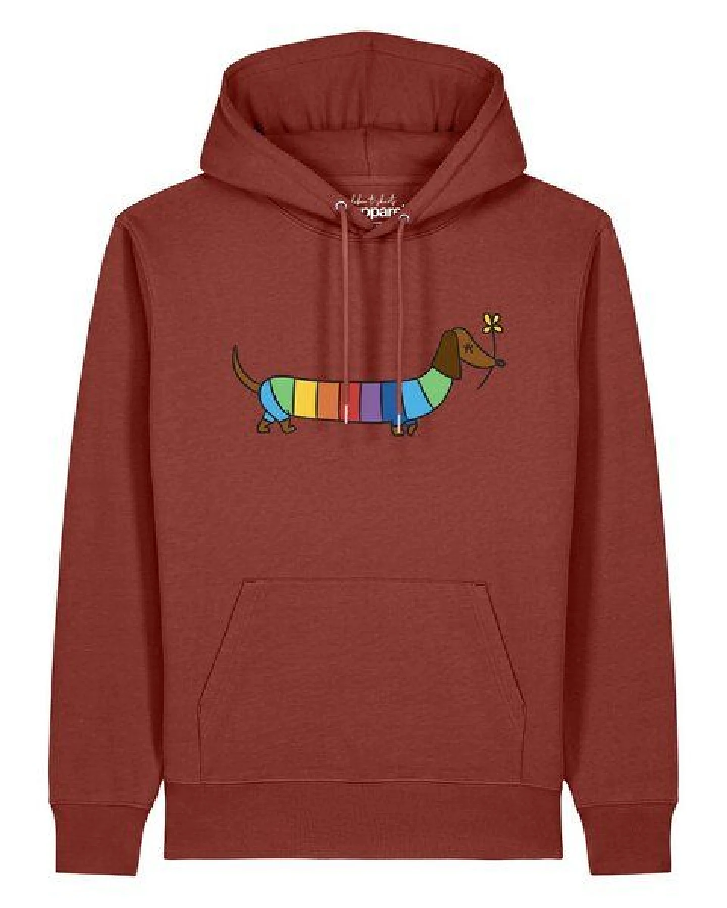 watapparel Hoodie Unisex Regenbogen Dackel – Ansicht 2