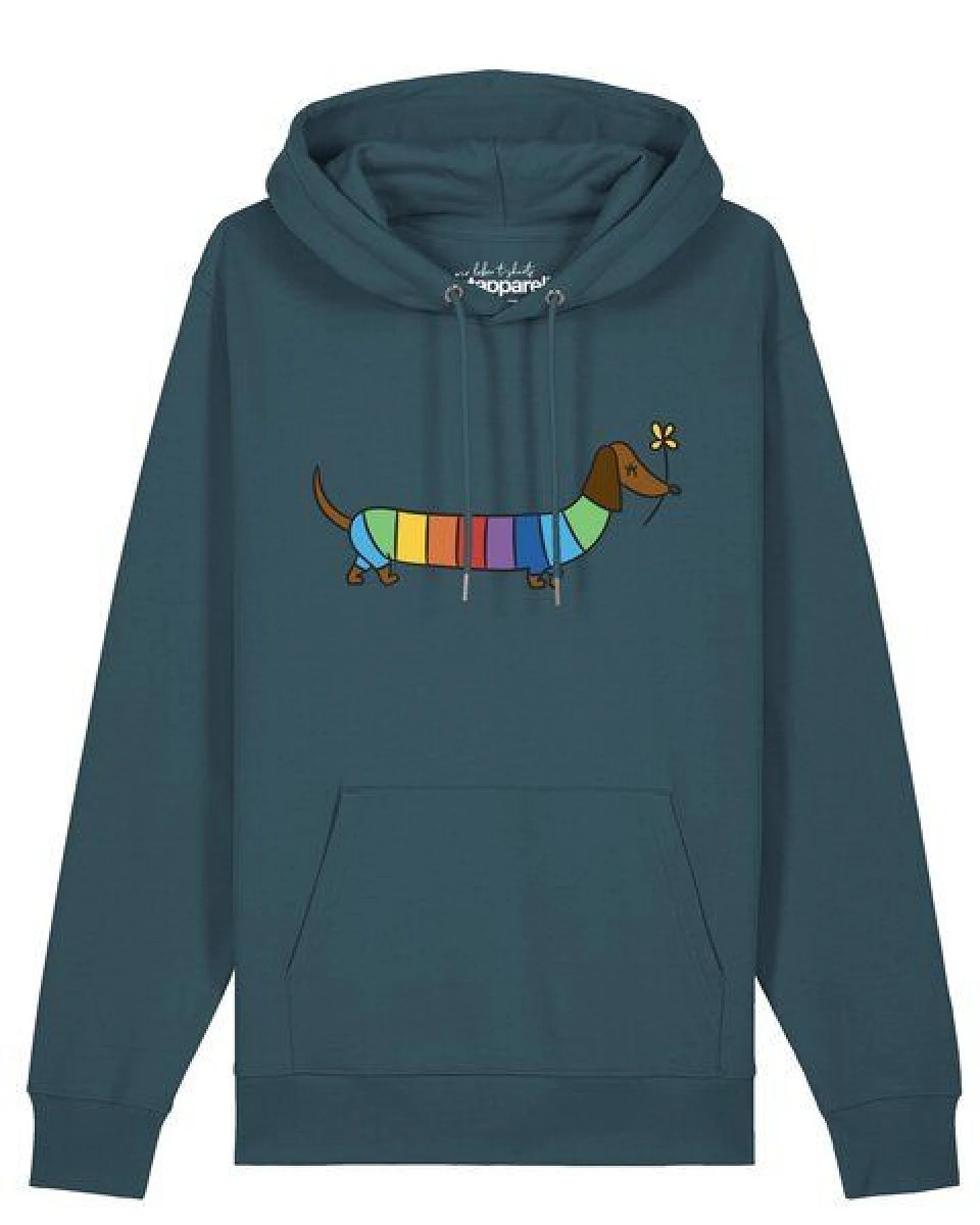 watapparel Hoodie Unisex Regenbogen Dackel – Ansicht 2