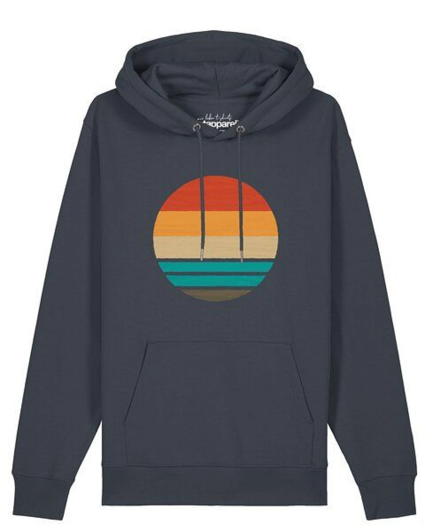 watapparel Hoodie Unisex Retro Sunset Ocean – Ansicht 2