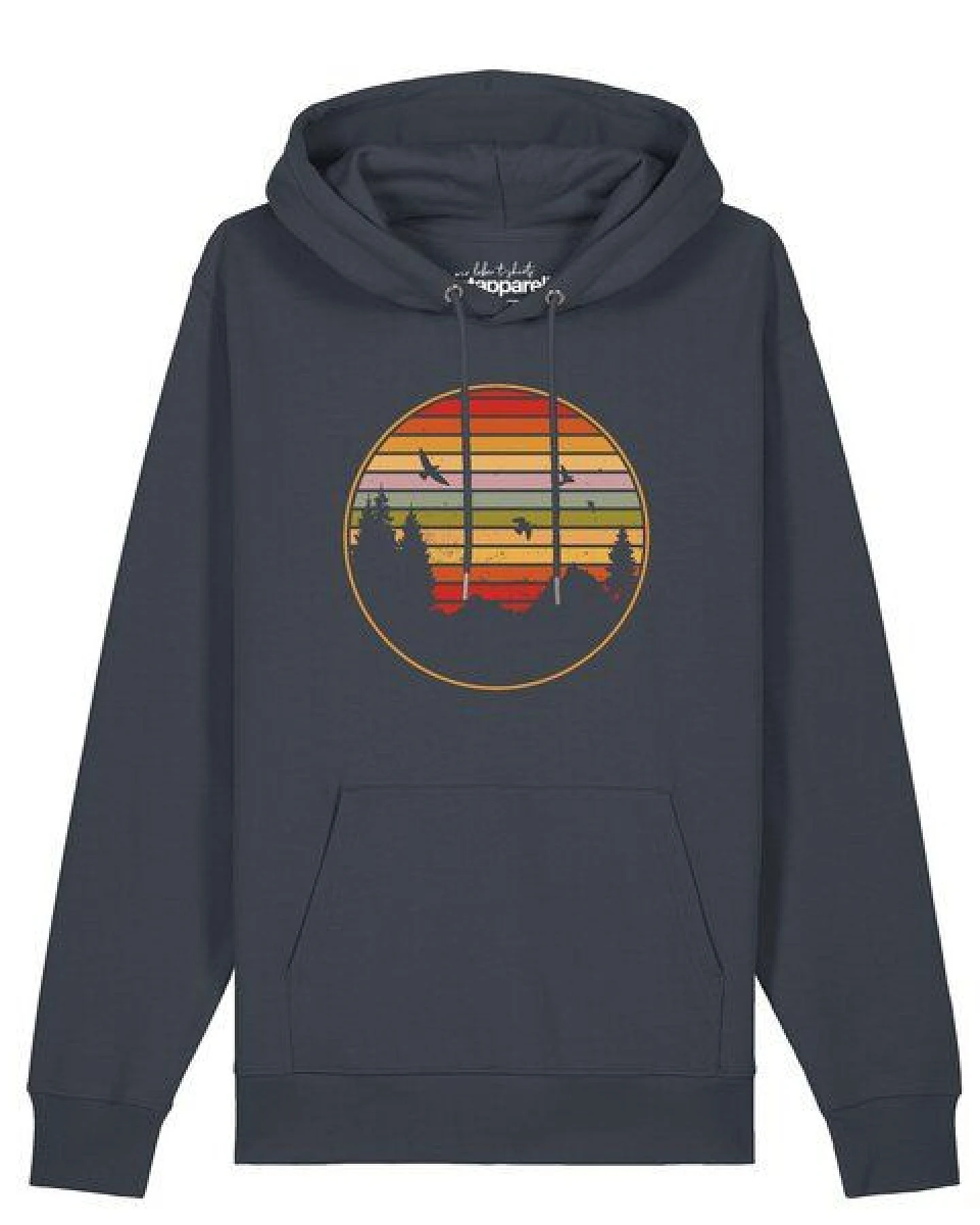 watapparel Hoodie Unisex Sunset Berge & Tannen – Ansicht 2