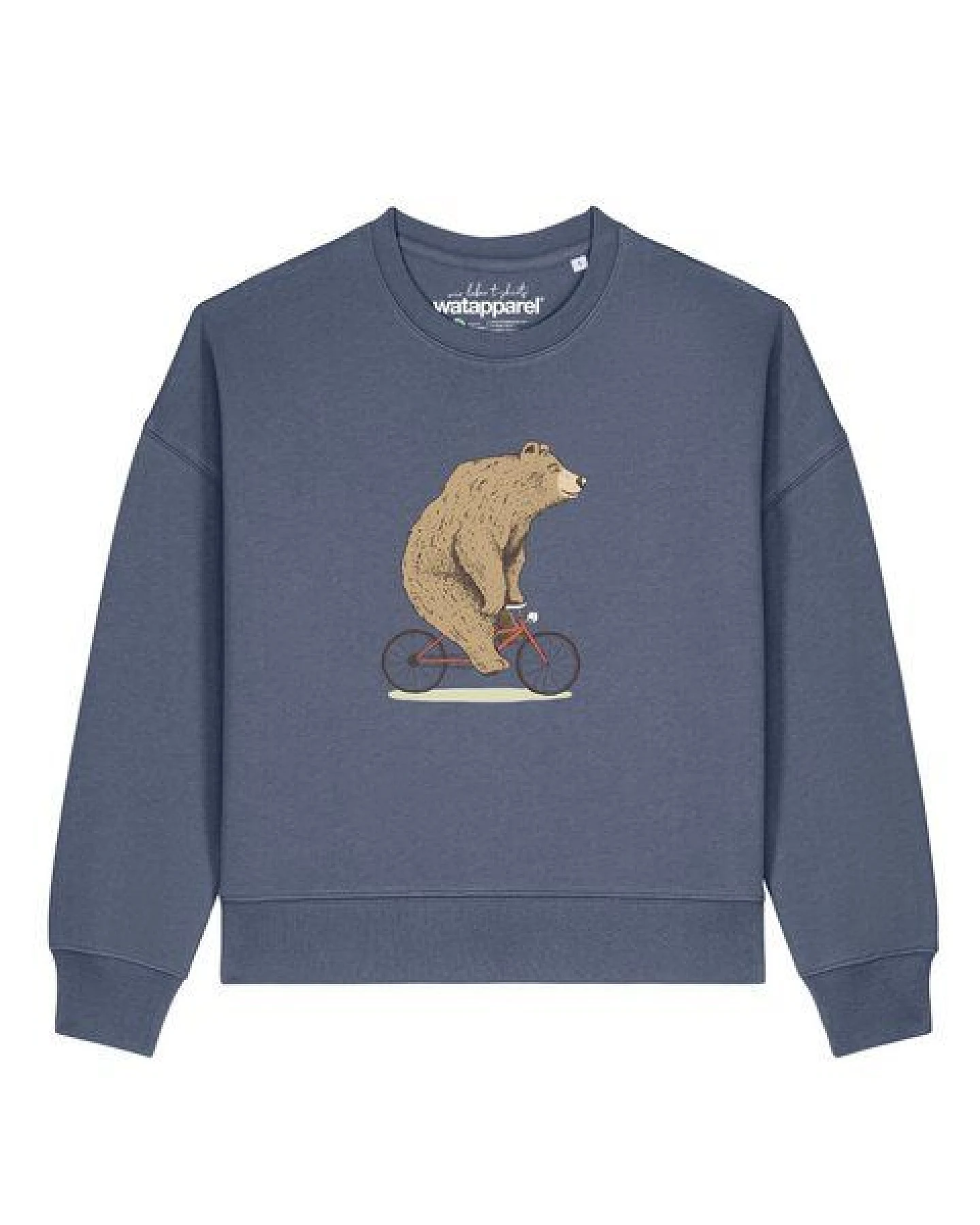 watapparel Sweatshirt Frauen Fahrradbär – Ansicht 2