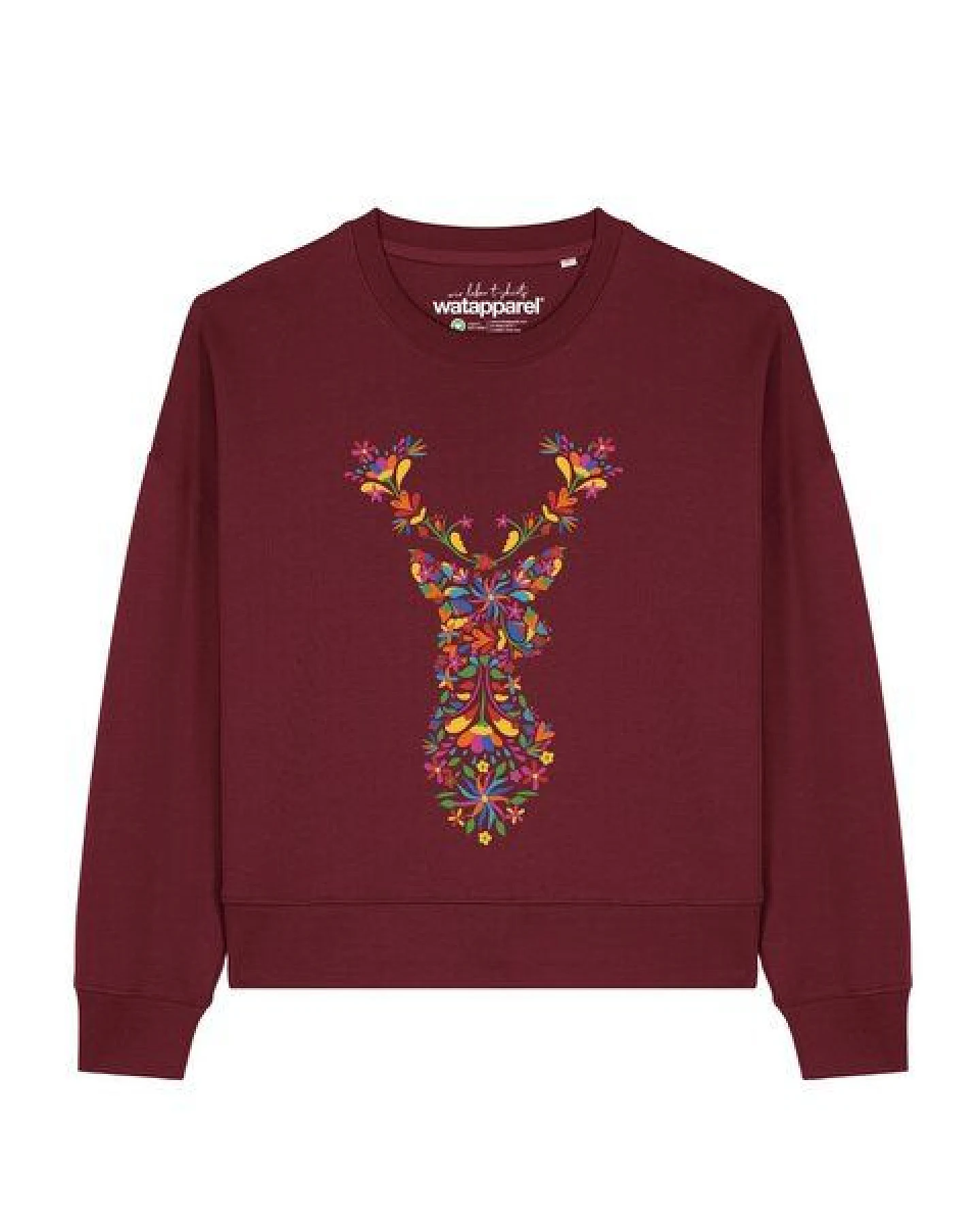 watapparel Sweatshirt Frauen Floral Deer – Ansicht 2