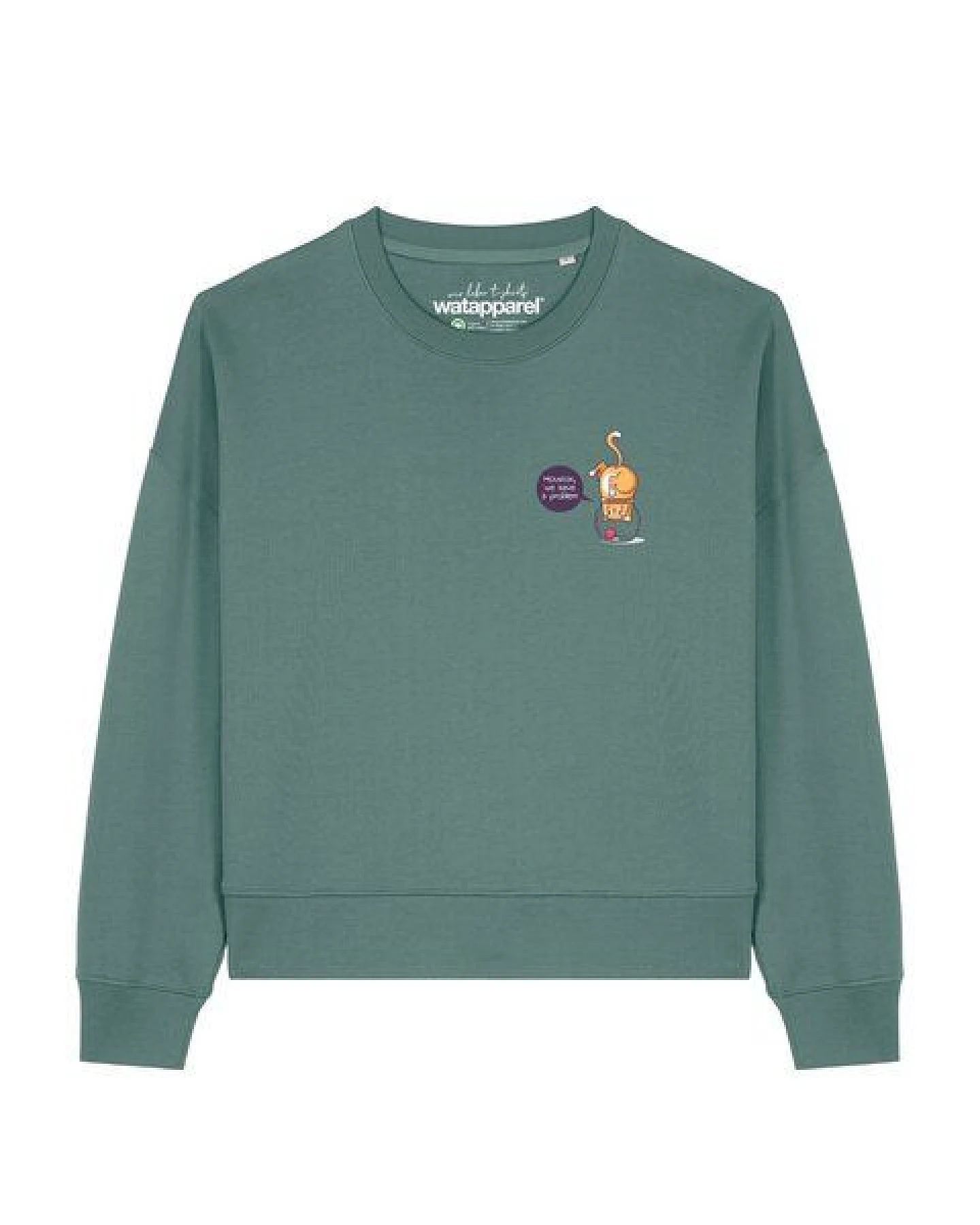 watapparel Sweatshirt Frauen Funny Cat – Ansicht 2