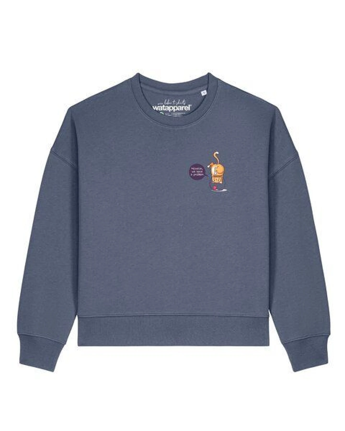 watapparel Sweatshirt Frauen Funny Cat – Ansicht 2