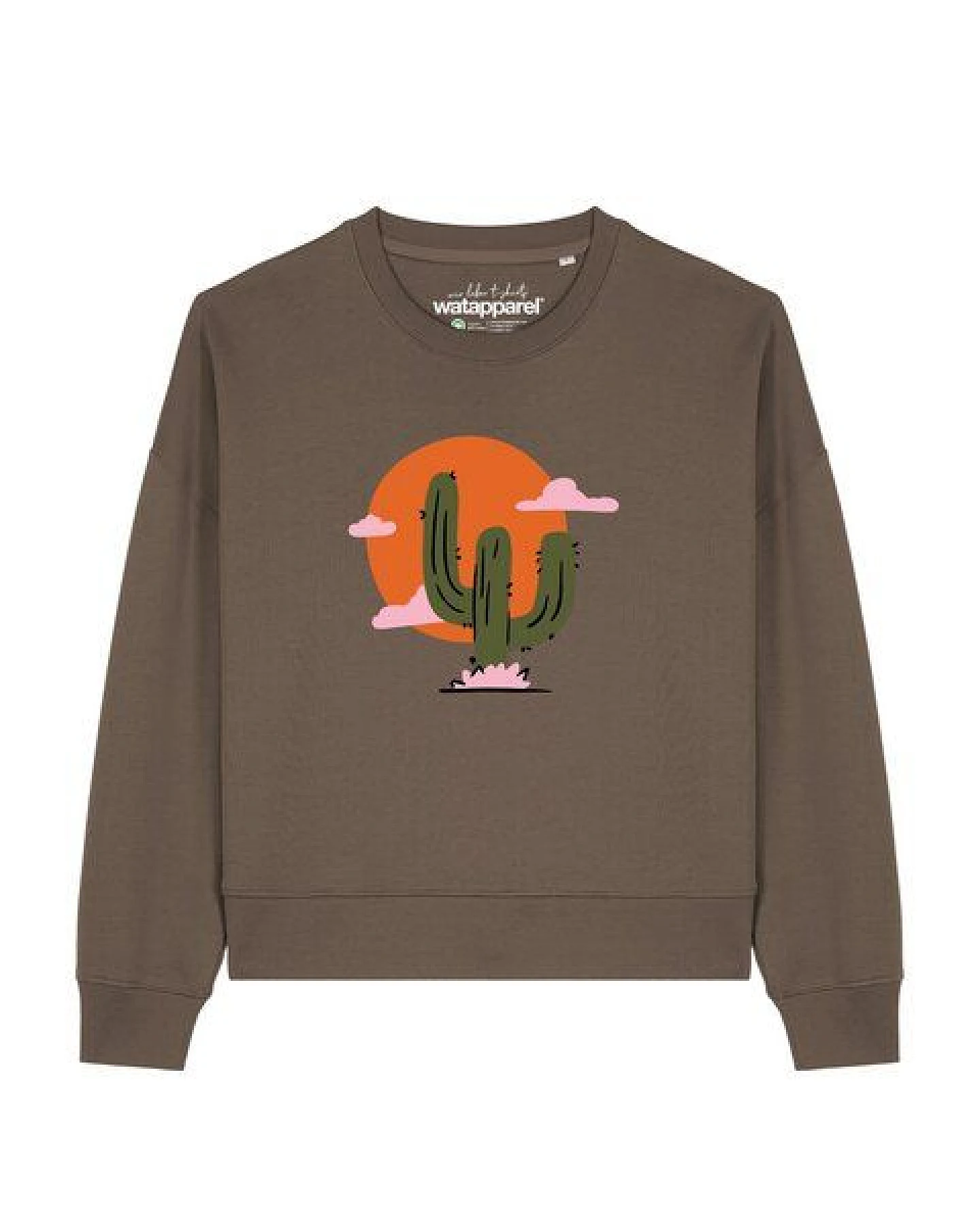 watapparel Sweatshirt Frauen Kaktus im Sonnenuntergang – Ansicht 2