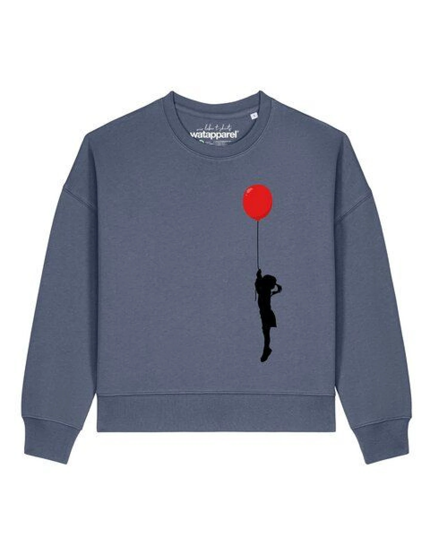 watapparel Sweatshirt Frauen Mädchen mit Luftballon (print) – Ansicht 2