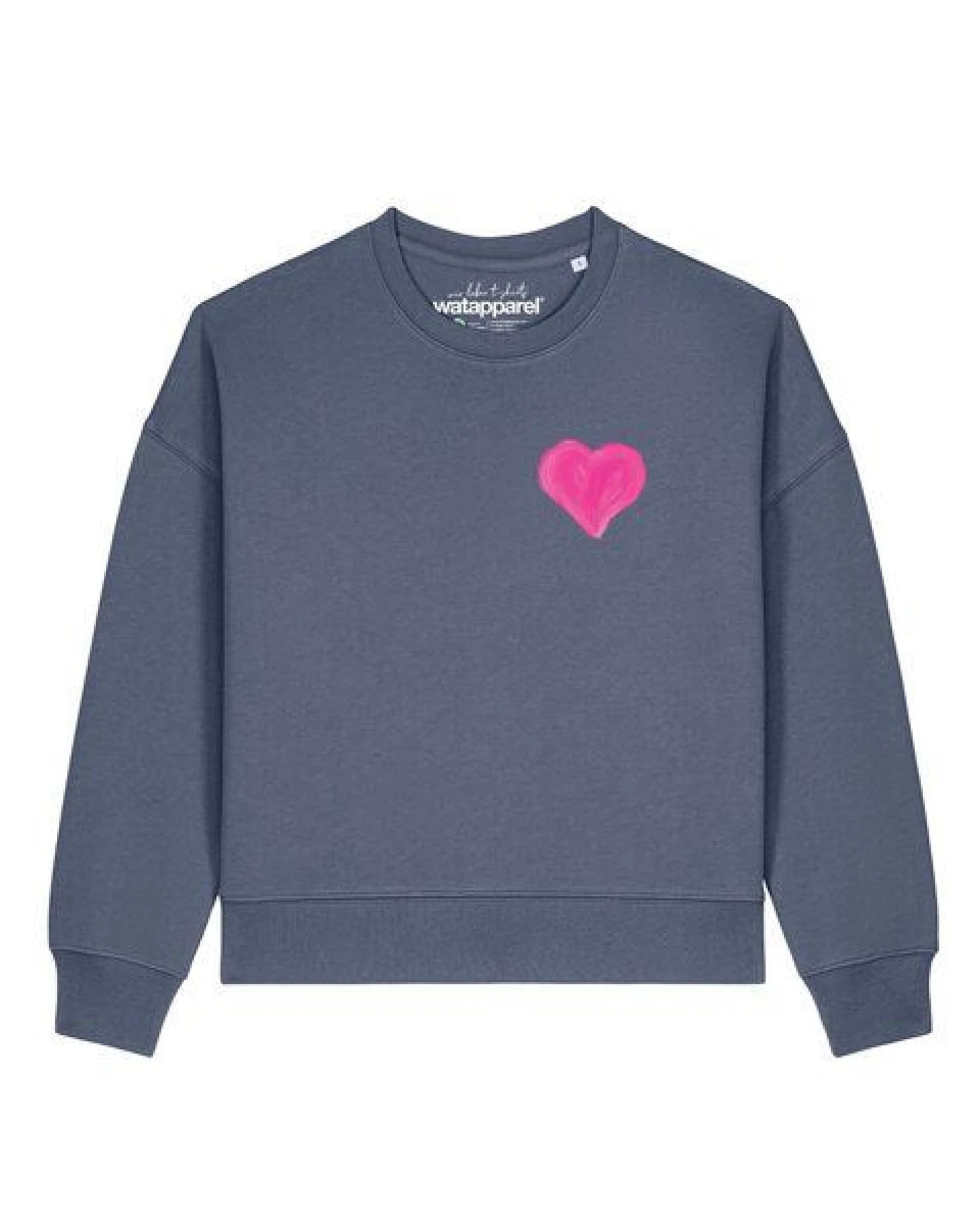 watapparel Sweatshirt Frauen Pink Heart – Ansicht 2