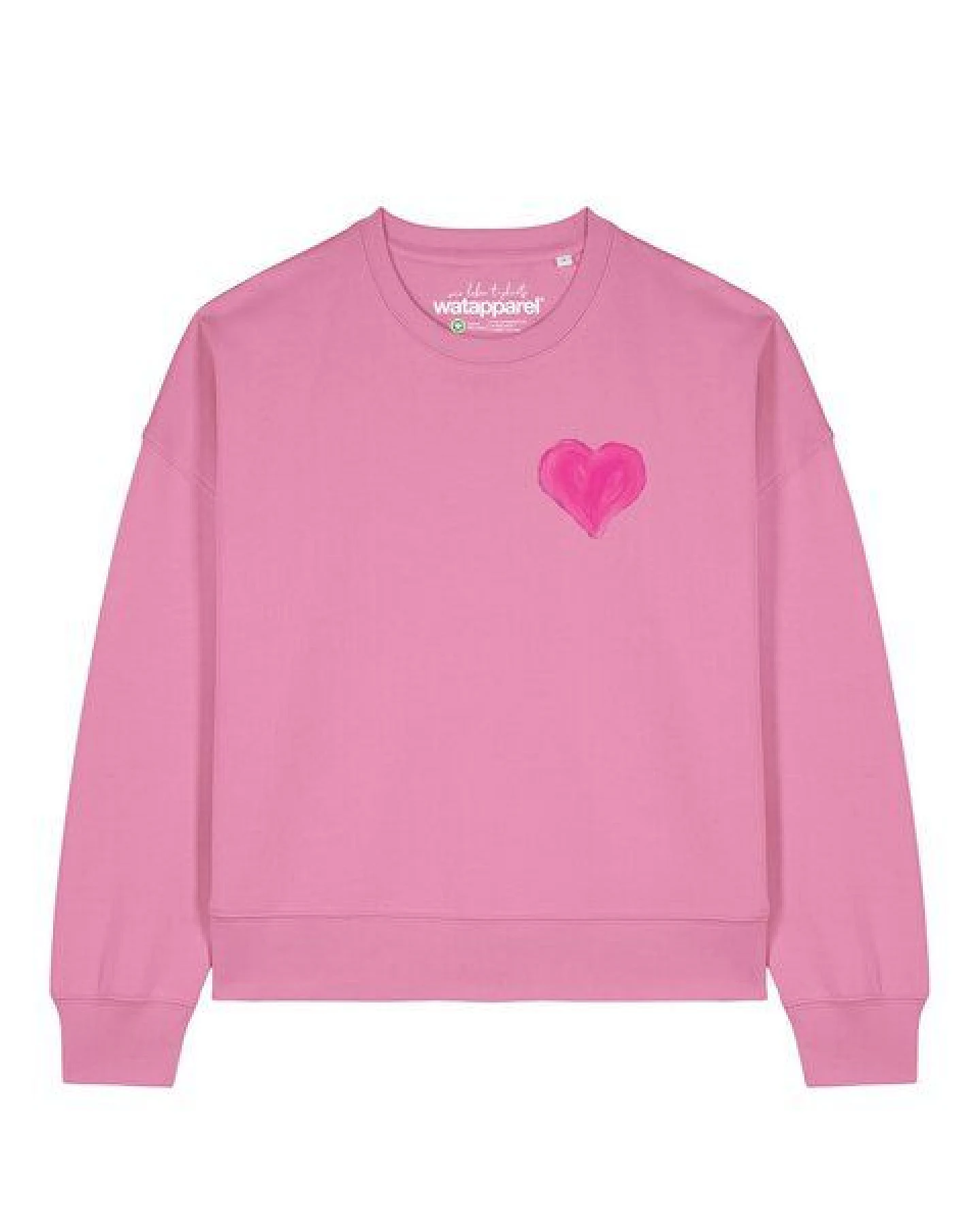 watapparel Sweatshirt Frauen Pink Heart – Ansicht 2