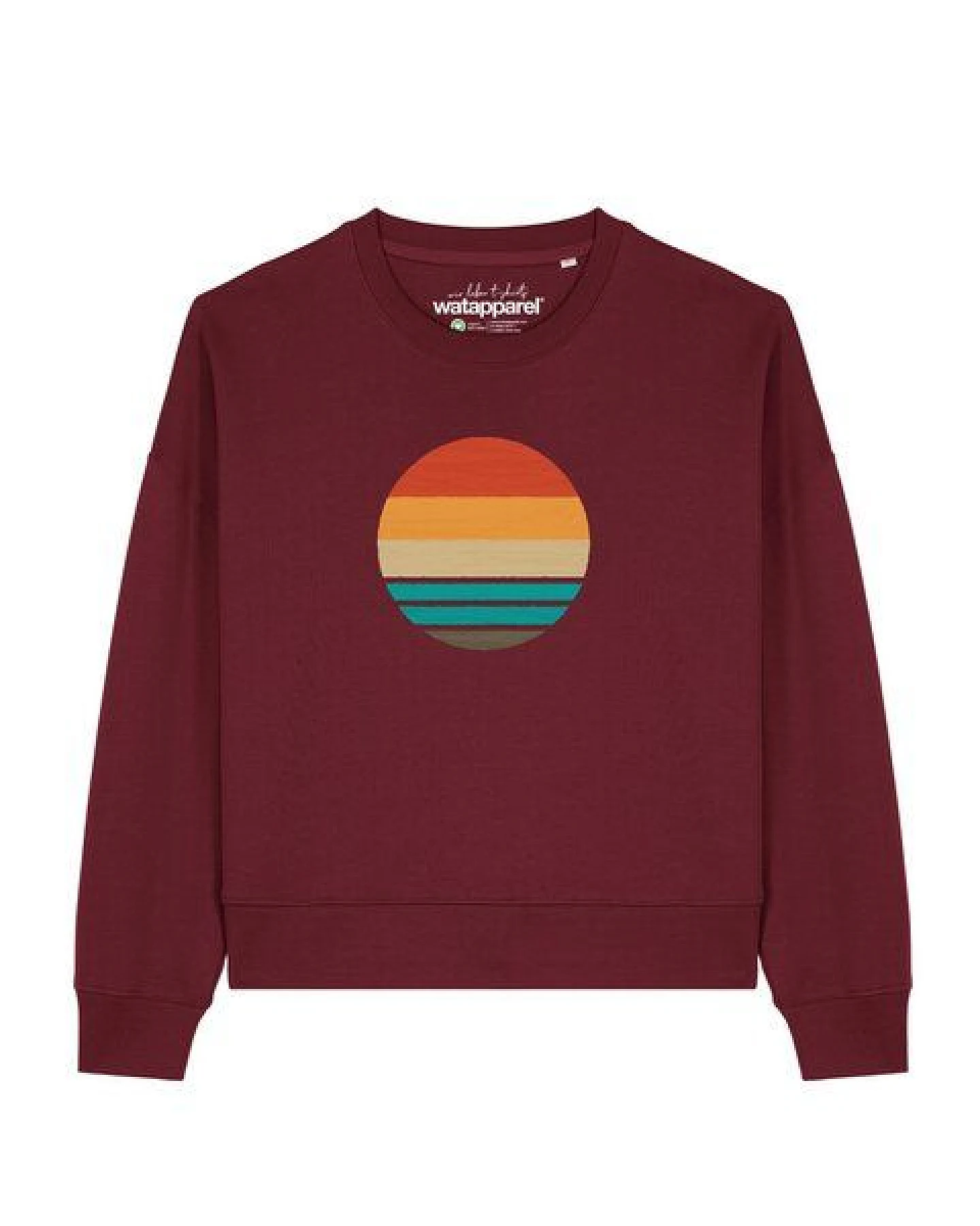 watapparel Sweatshirt Frauen Retro Sunset Ocean – Ansicht 2