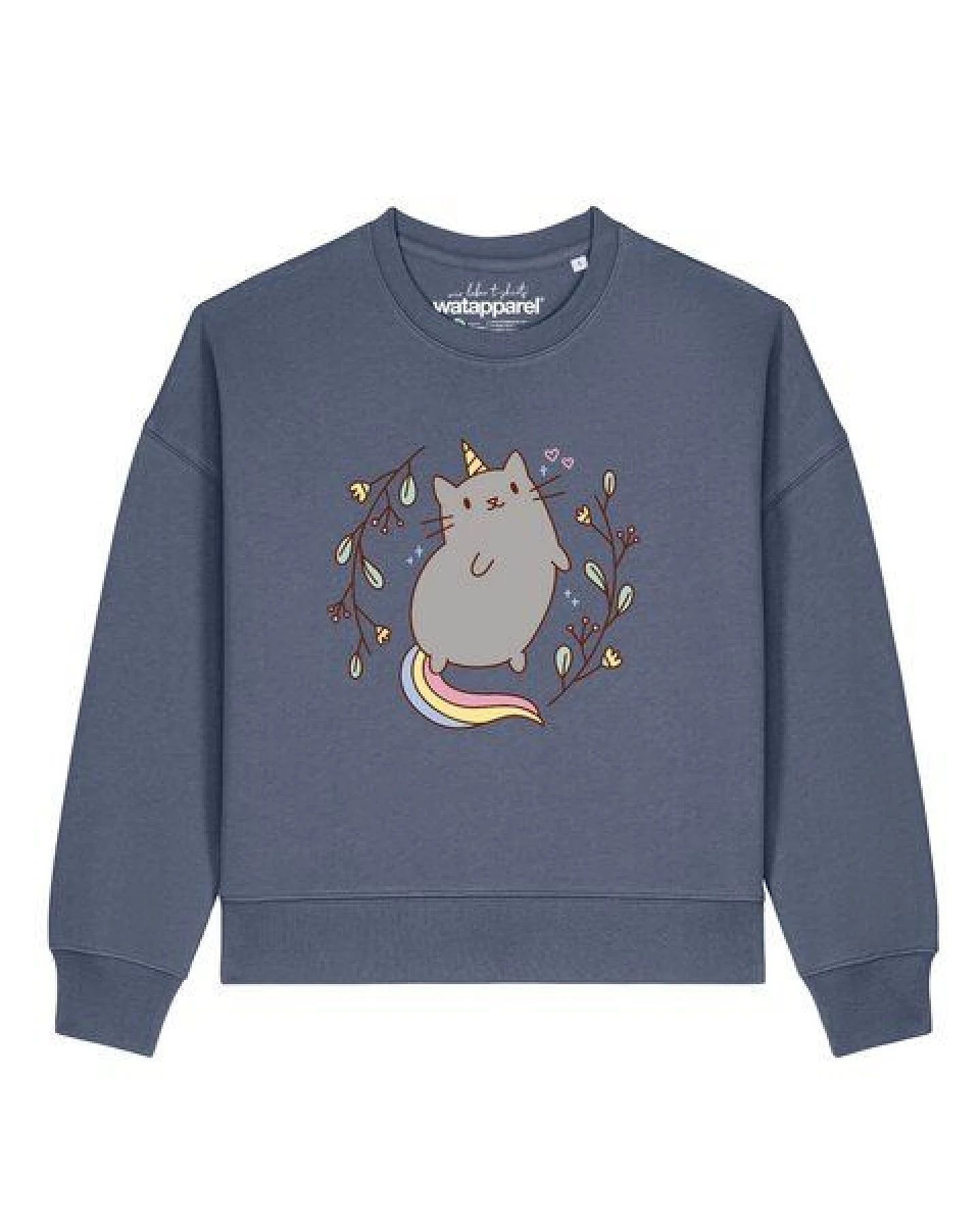 watapparel Sweatshirt Frauen Unicorn Cat – Ansicht 2