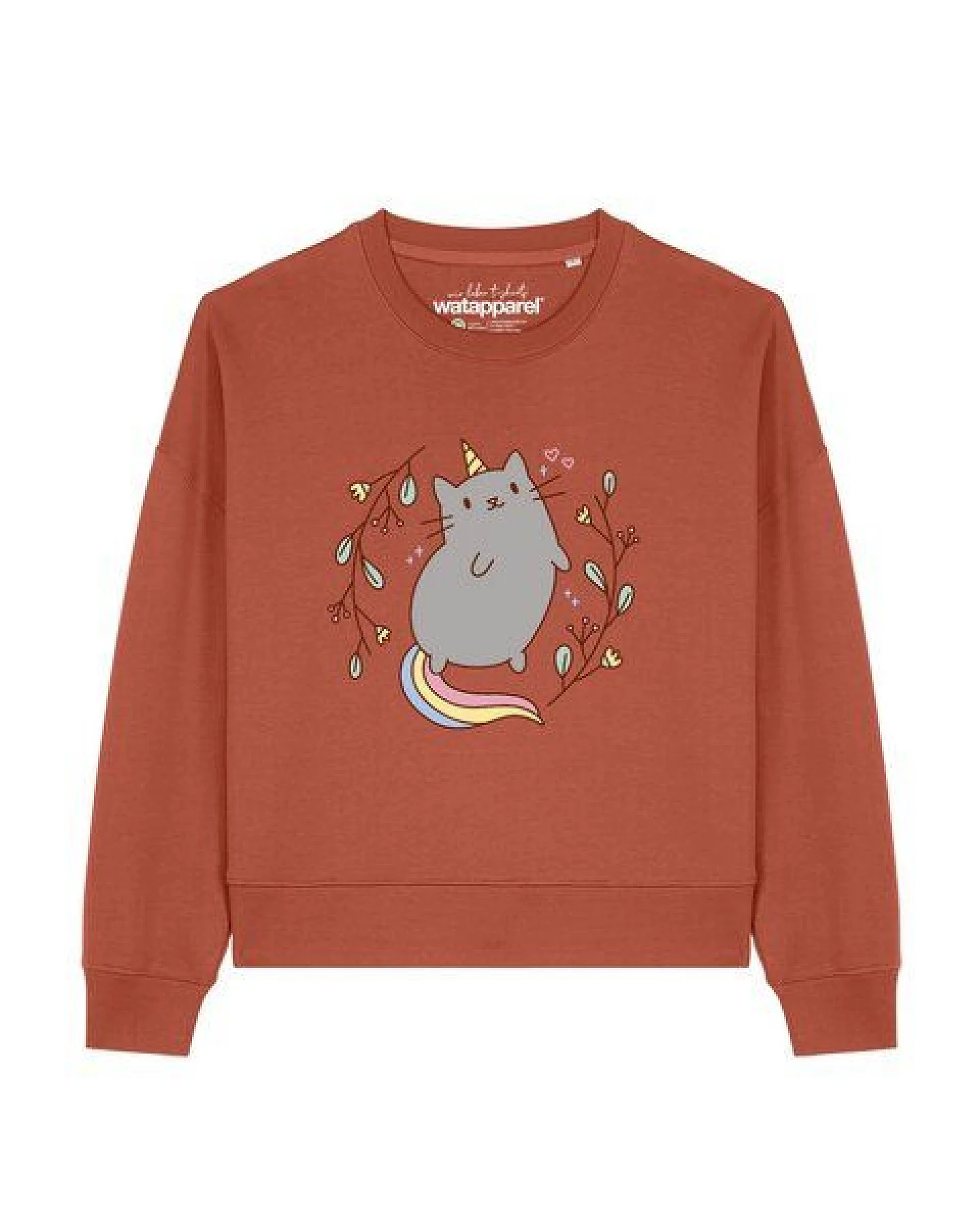 watapparel Sweatshirt Frauen Unicorn Cat – Ansicht 2