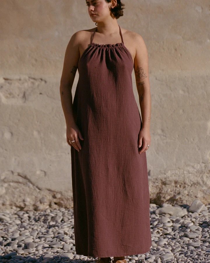 Nénés Damen vegan Kleid Lena Burgundy