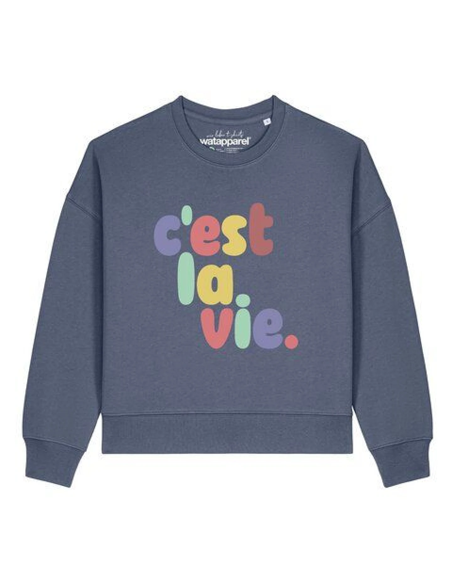 watapparel Sweatshirt Frauen c'est la vie – Ansicht 2