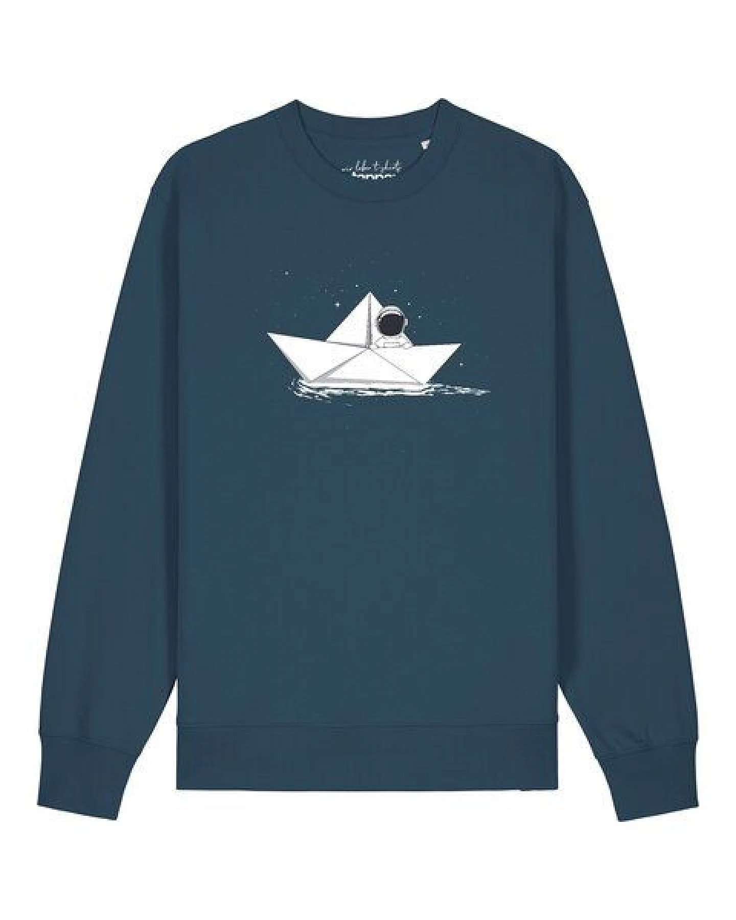 watapparel Sweatshirt Unisex Astronaut in paper boat – Ansicht 2
