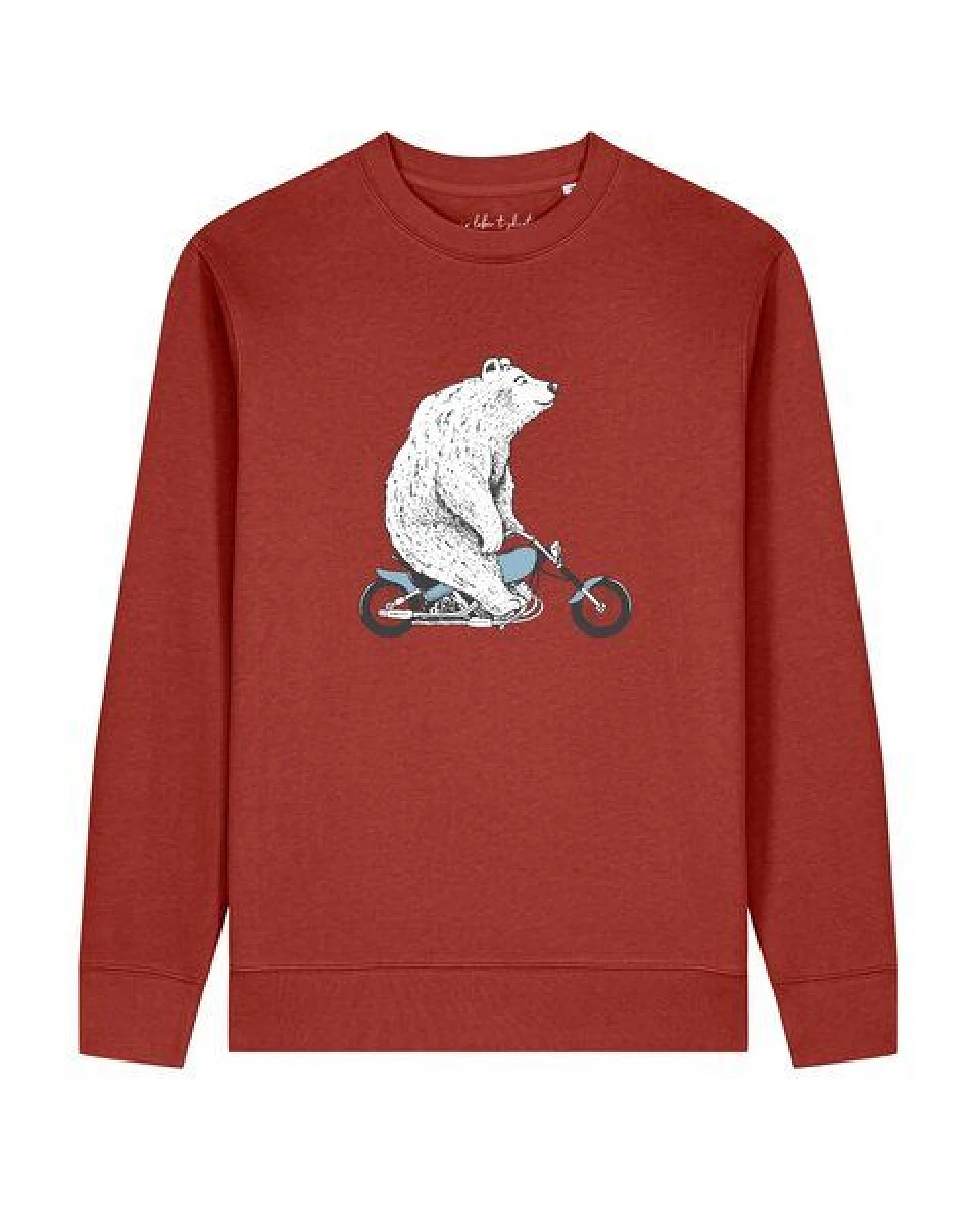 watapparel Sweatshirt Unisex Bär auf Bike – Ansicht 2