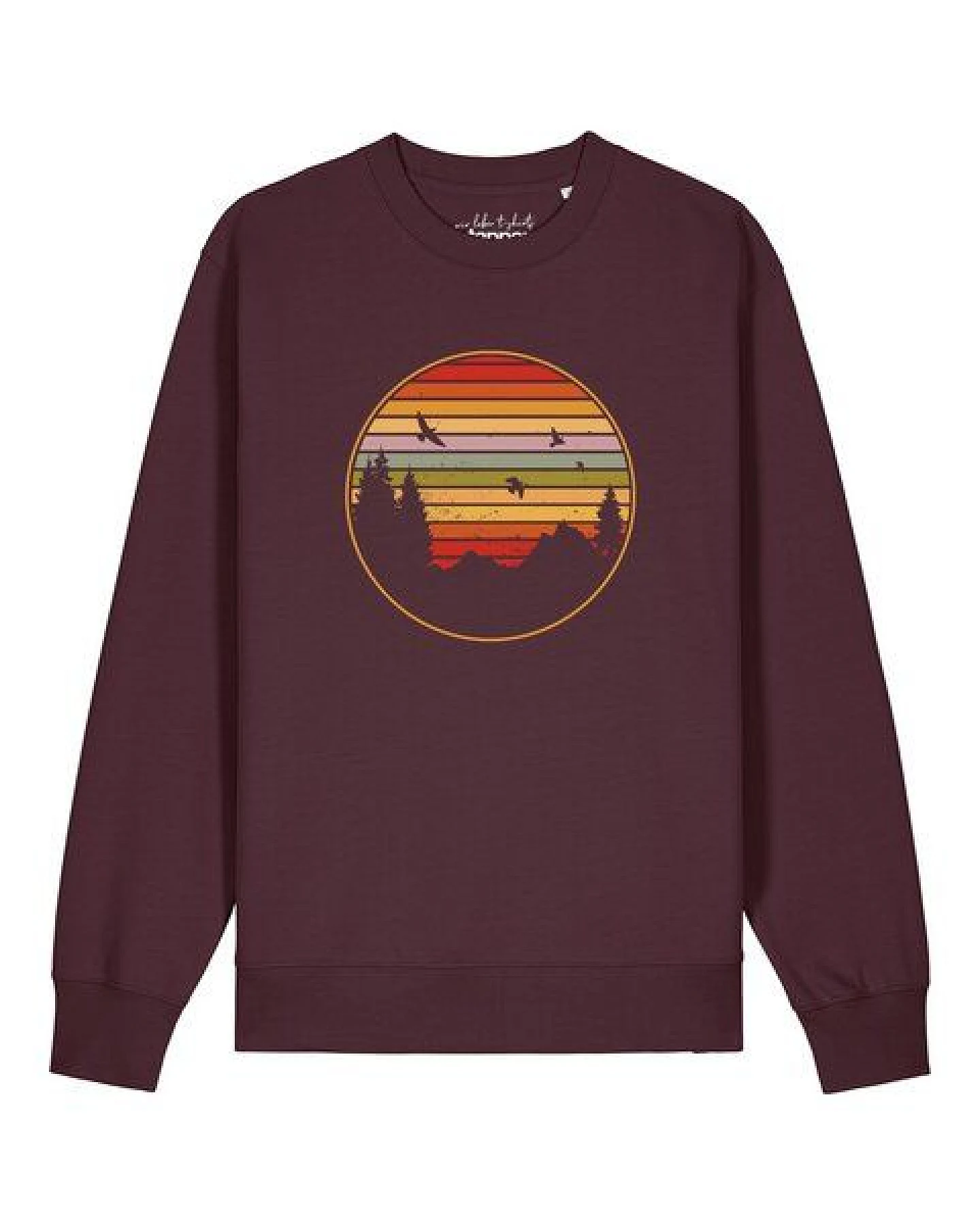 watapparel Sweatshirt Unisex Sunset Berge & Tannen – Ansicht 2