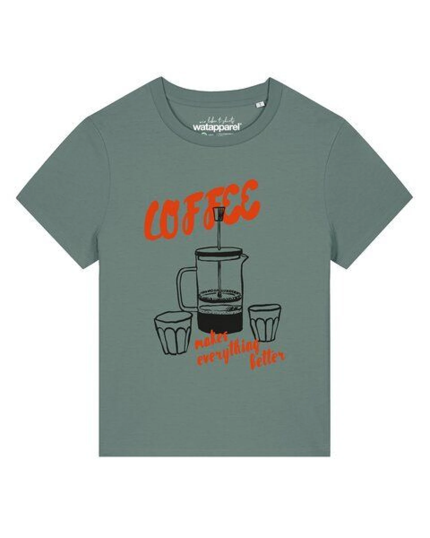watapparel T-Shirt Frauen Coffee makes everything better – Ansicht 2