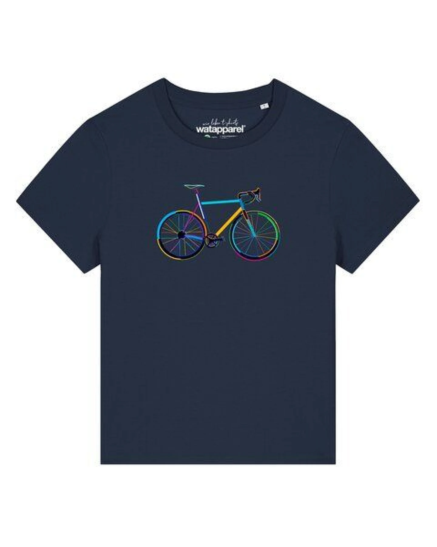 watapparel T-Shirt Frauen Fahrrad by night – Ansicht 2