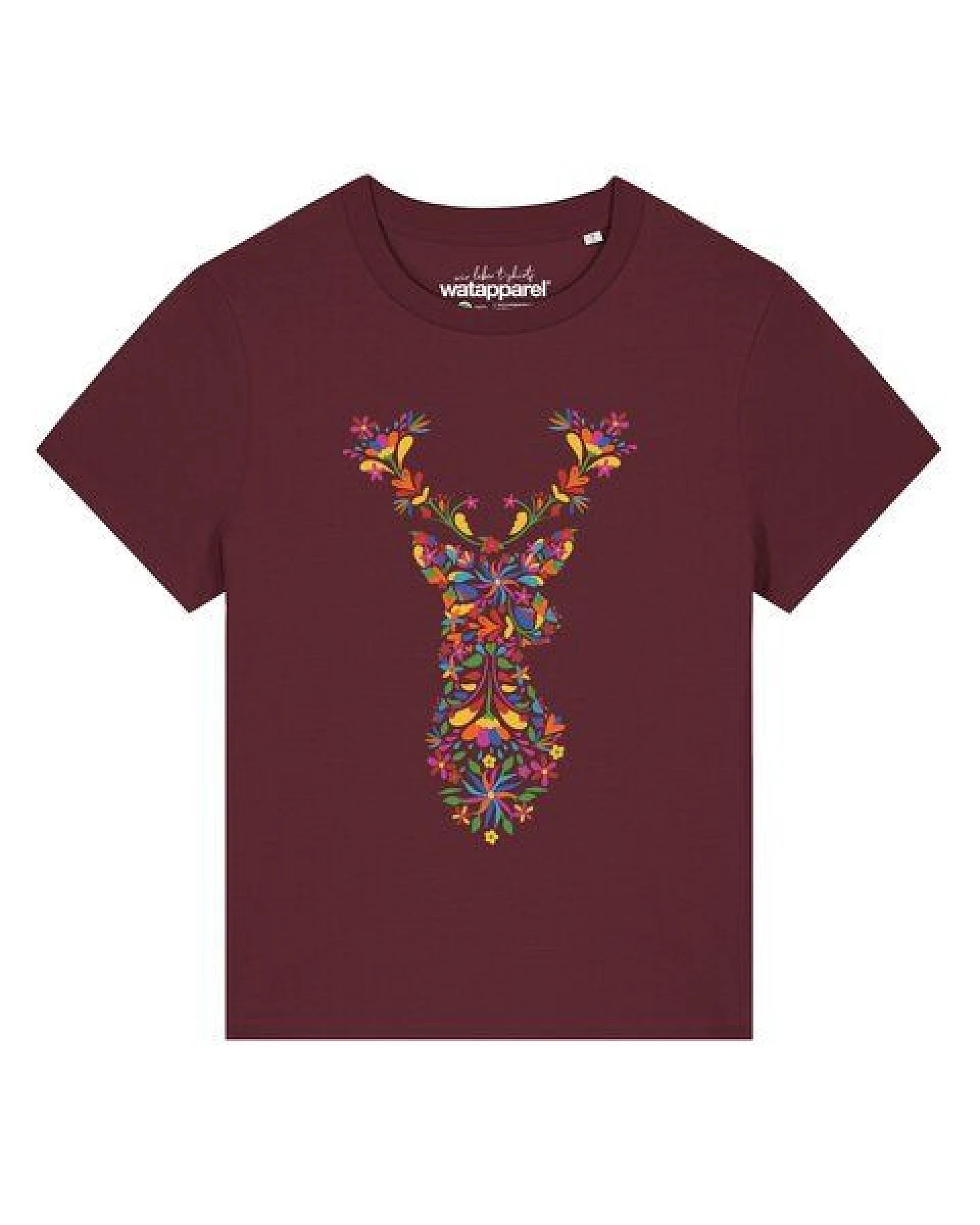 watapparel T-Shirt Frauen Floral Deer – Ansicht 2