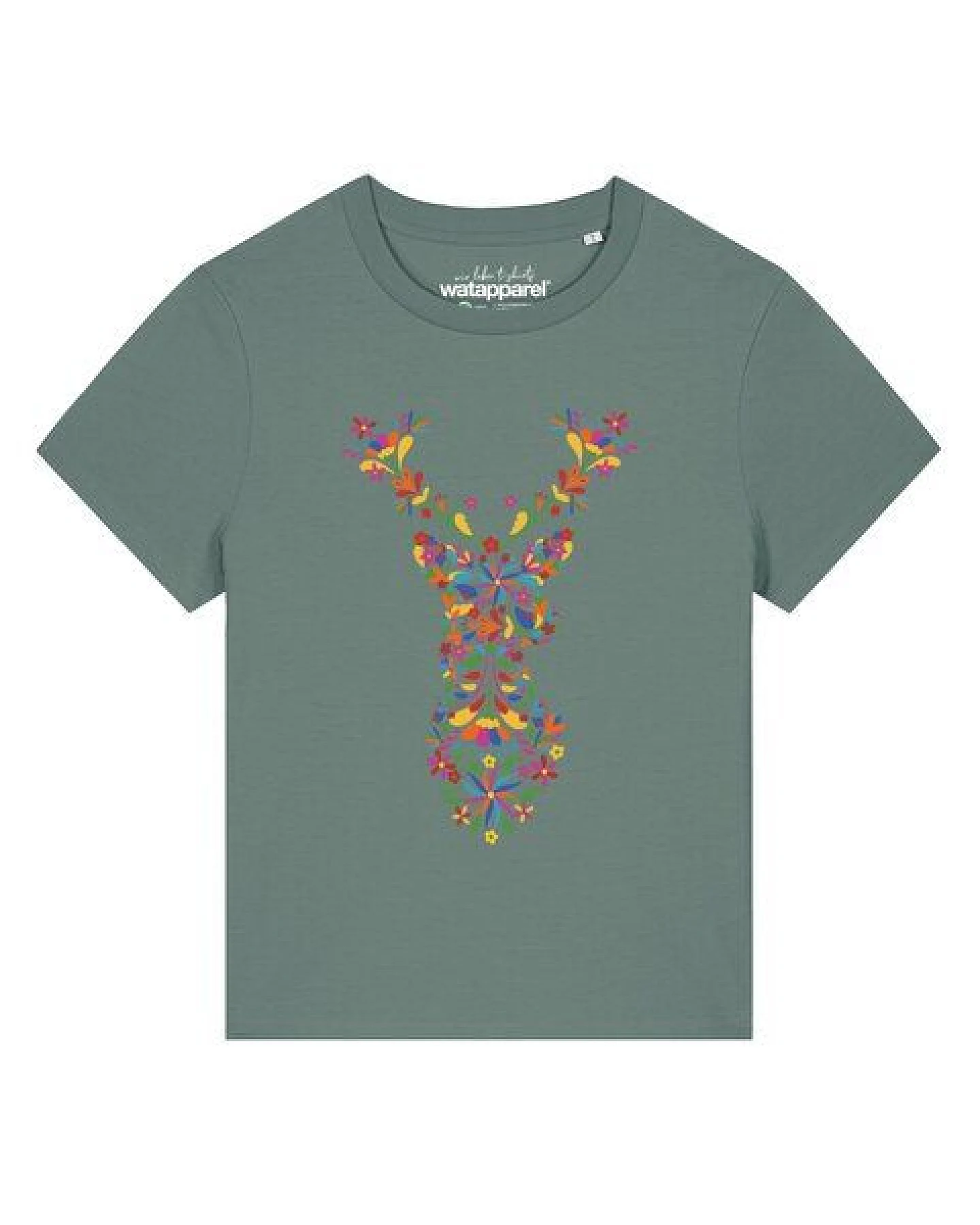 watapparel T-Shirt Frauen Floral Deer – Ansicht 2