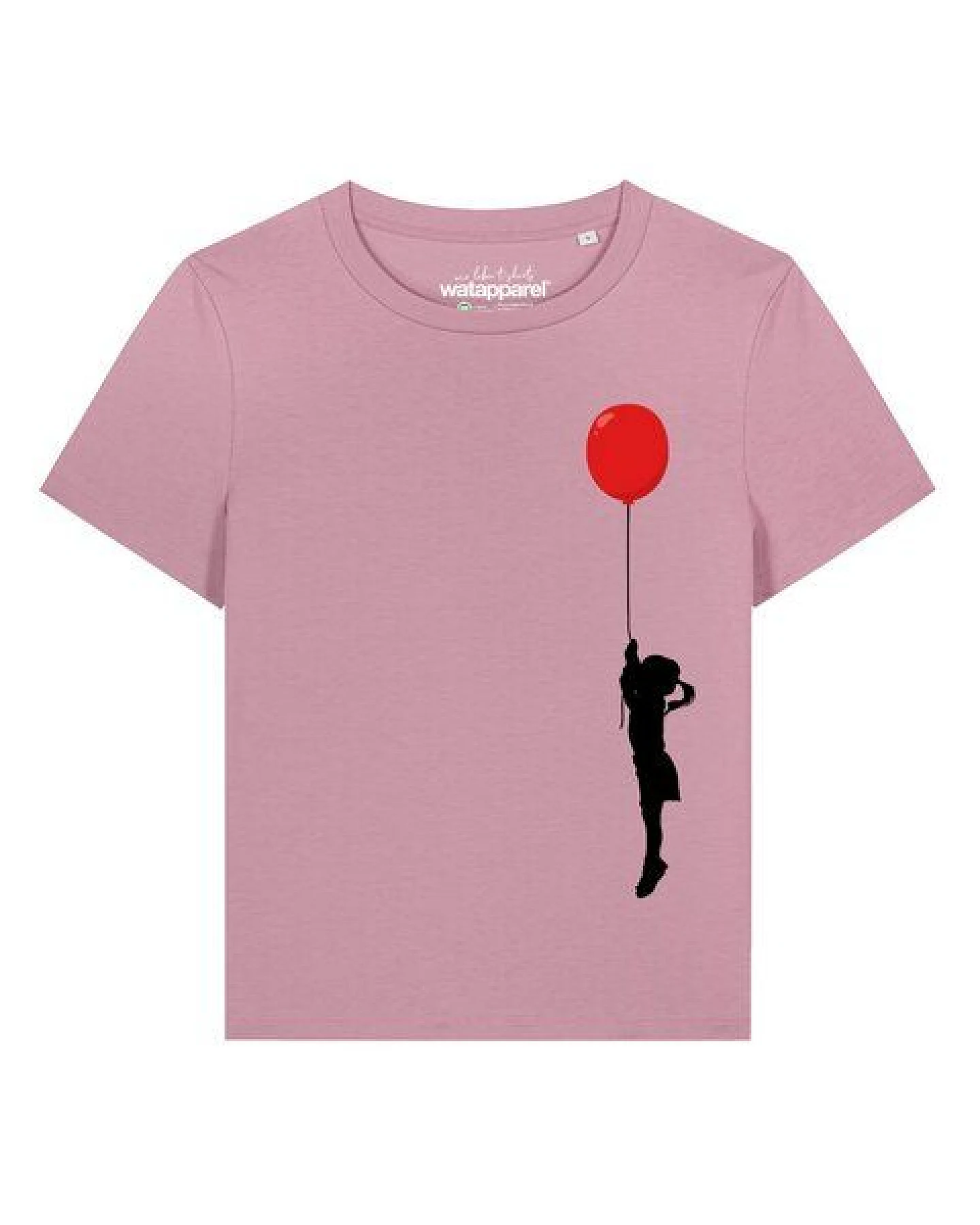 watapparel T-Shirt Frauen Mädchen mit Luftballon (print) – Ansicht 2