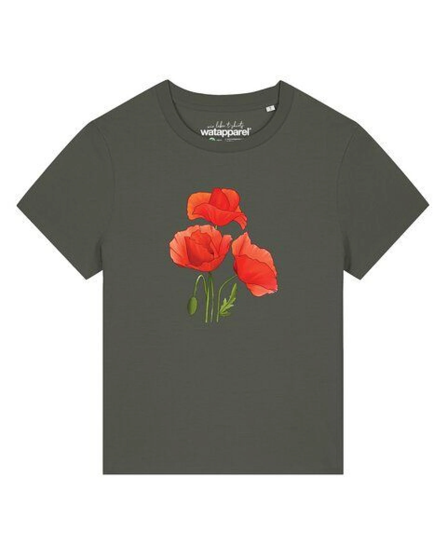 watapparel T-Shirt Frauen Poppy Flowers – Ansicht 2
