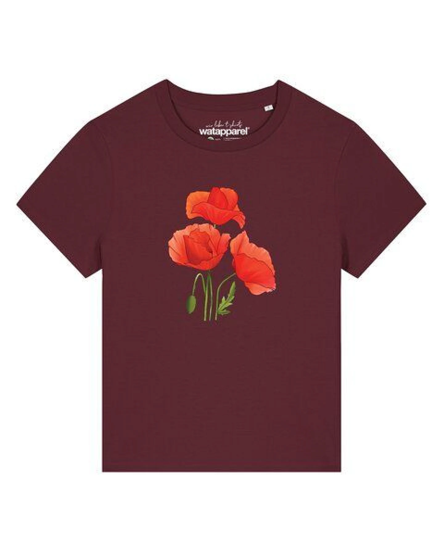 watapparel T-Shirt Frauen Poppy Flowers – Ansicht 2