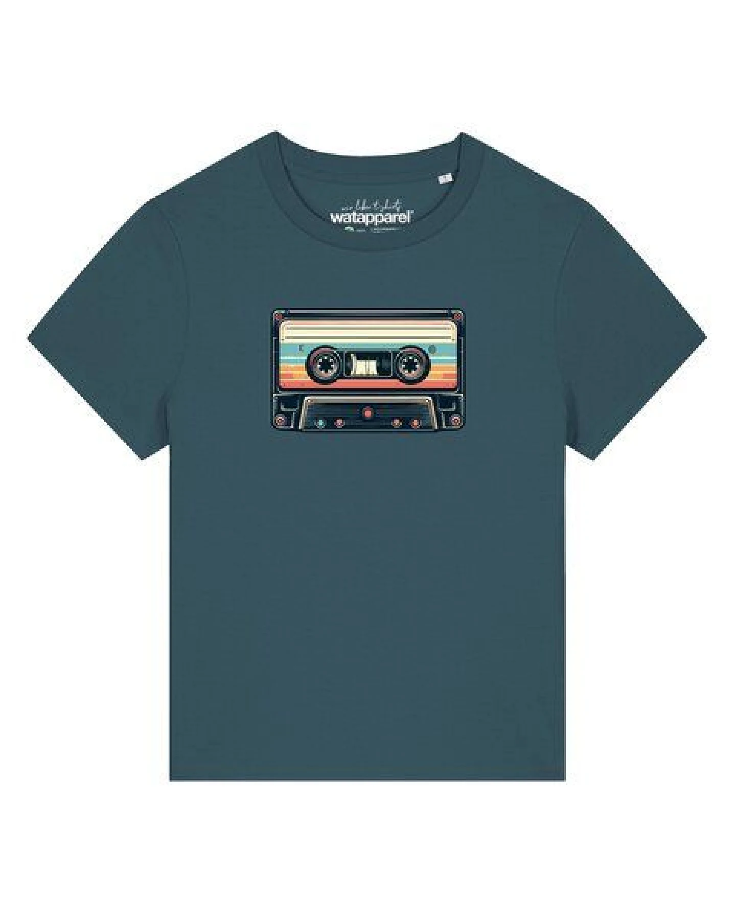 watapparel T-Shirt Frauen Retro Kassette – Ansicht 2