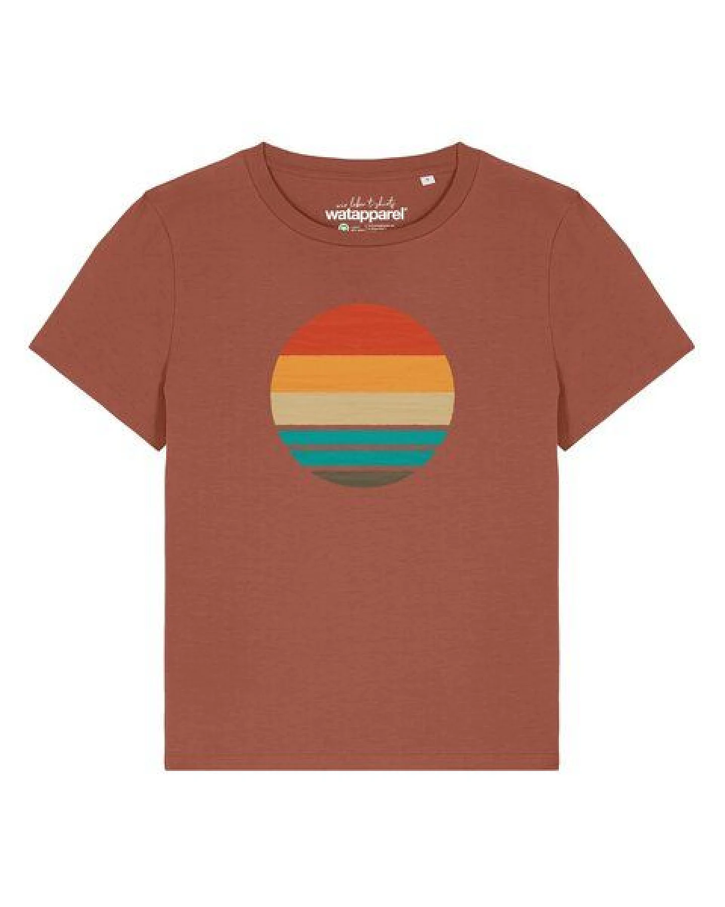 watapparel T-Shirt Frauen Retro Sunset Ocean – Ansicht 2