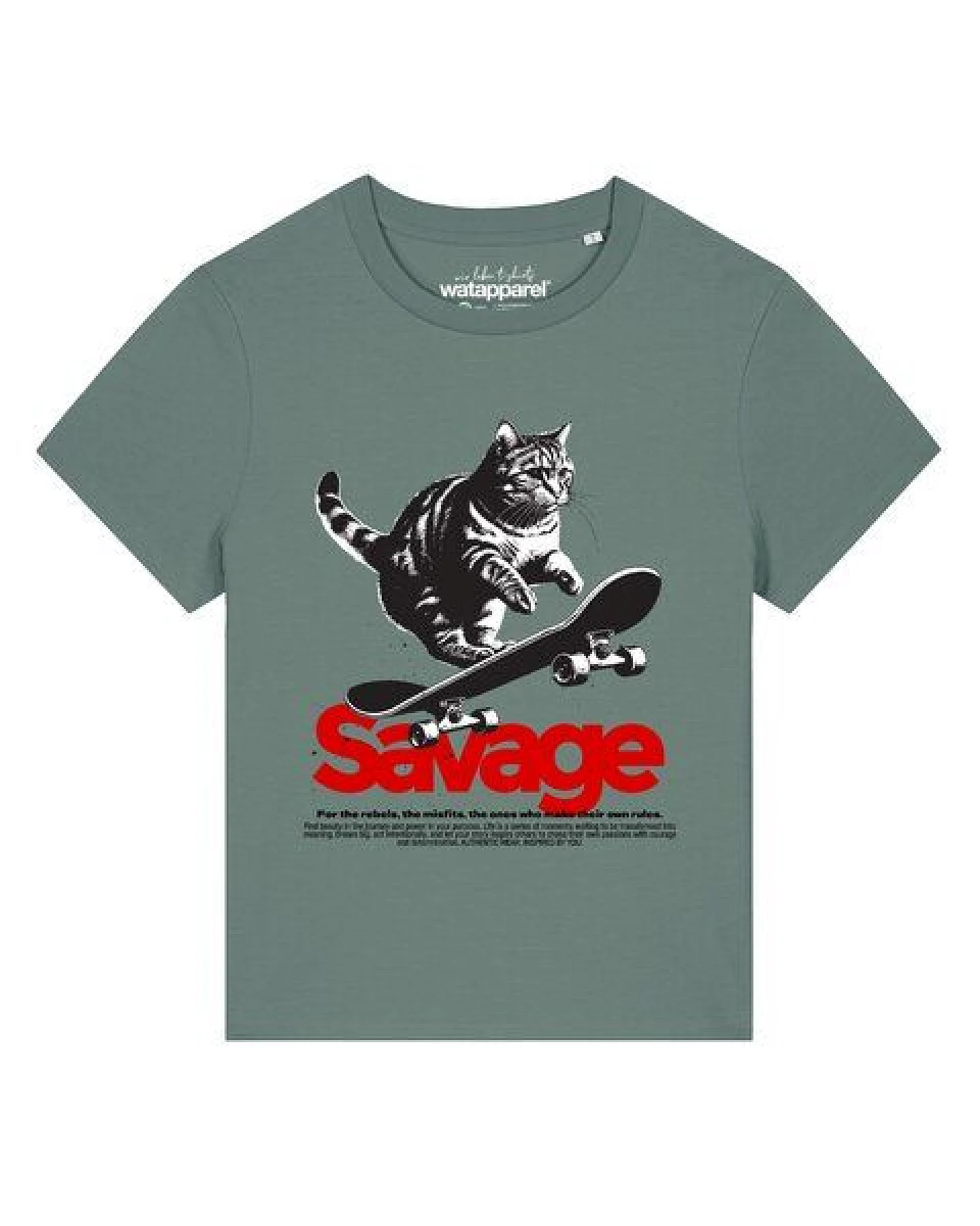 watapparel T-Shirt Frauen Savage Cat – Ansicht 2